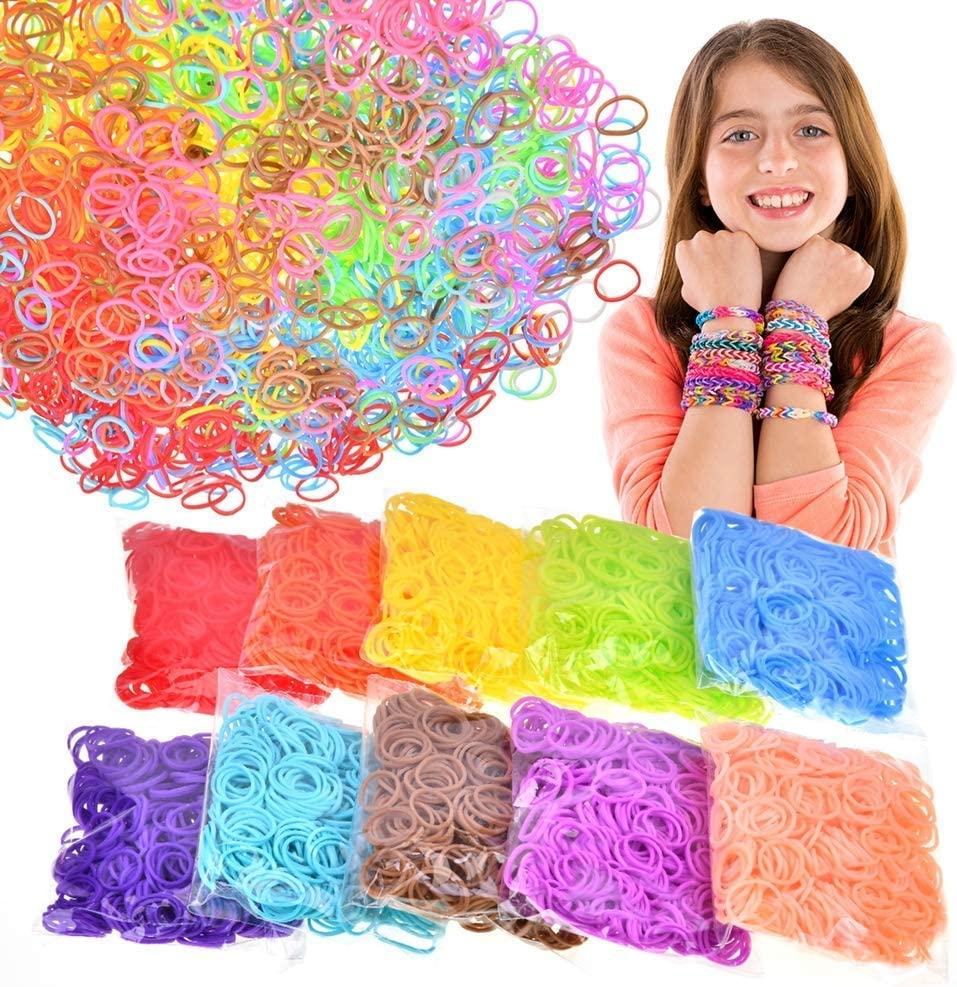  Rainbow Rubber Bands Loom Bracelet Kit, 12750+ Rubber Band  Loom Bracelet Making Kit in 26 Colors with 500 Clips 6 Hooks, Rainbow  Rubber Bands DIY Refill Crafting : Arts, Crafts & Sewing