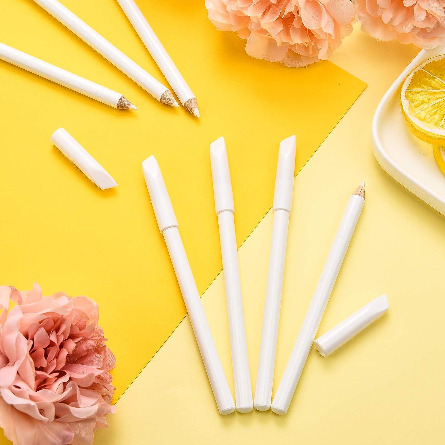 12 Pieces White Nail Pencil 2-in-1 Nail Whitening Pencils French Nail  Design Pencils with Cuticle Pusher for DIY Nail Design Manicure Supplies :  : Beauty