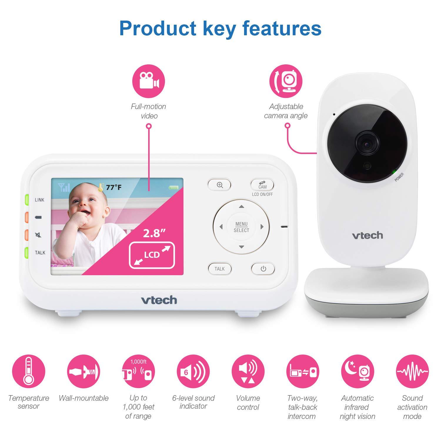 VTech HC-VT-DM221-2 Safe & Sound Baby Monitor with 2 Parent Units