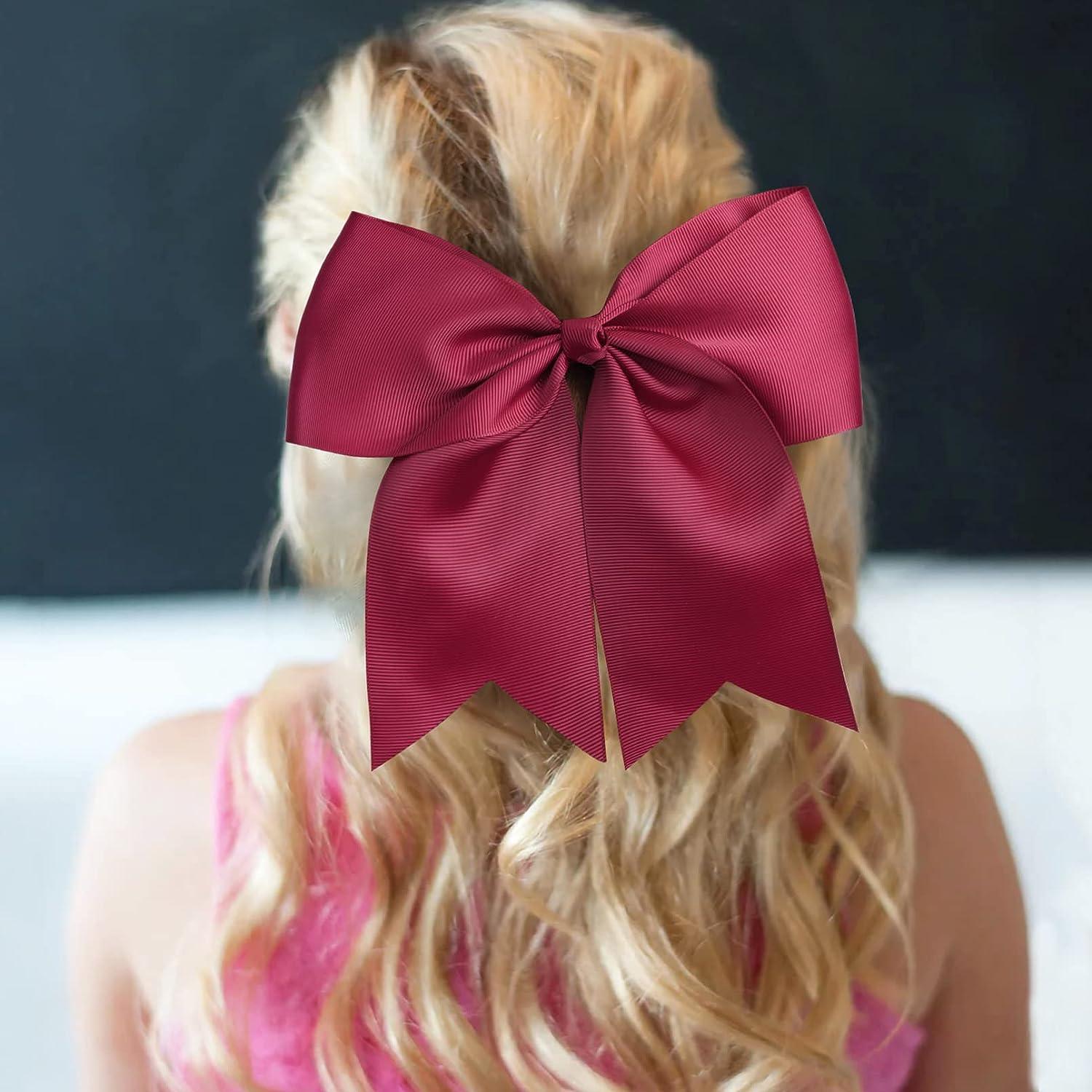 Glittery Red Long Tail Bow Hair Clip