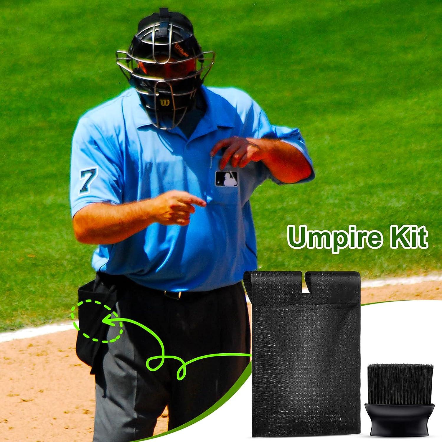 3 Pieces Umpire Gear Set Include 2 Pieces Umpire Brush Baseball Home Plate  Brush Baseball Umpire Gear Umpire Ball Bag for Baseball Softball Referee  Equipment, Black