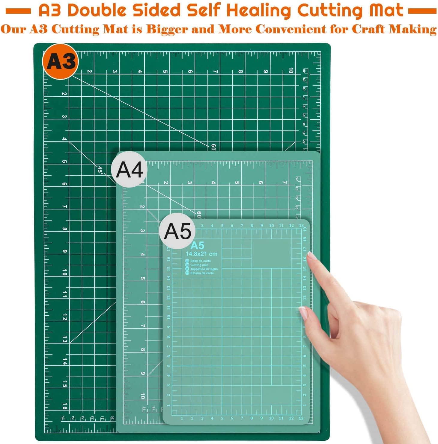 Betterlifefg-3 Pieces Cutting Mat Sewing Mat A5 Self Healing