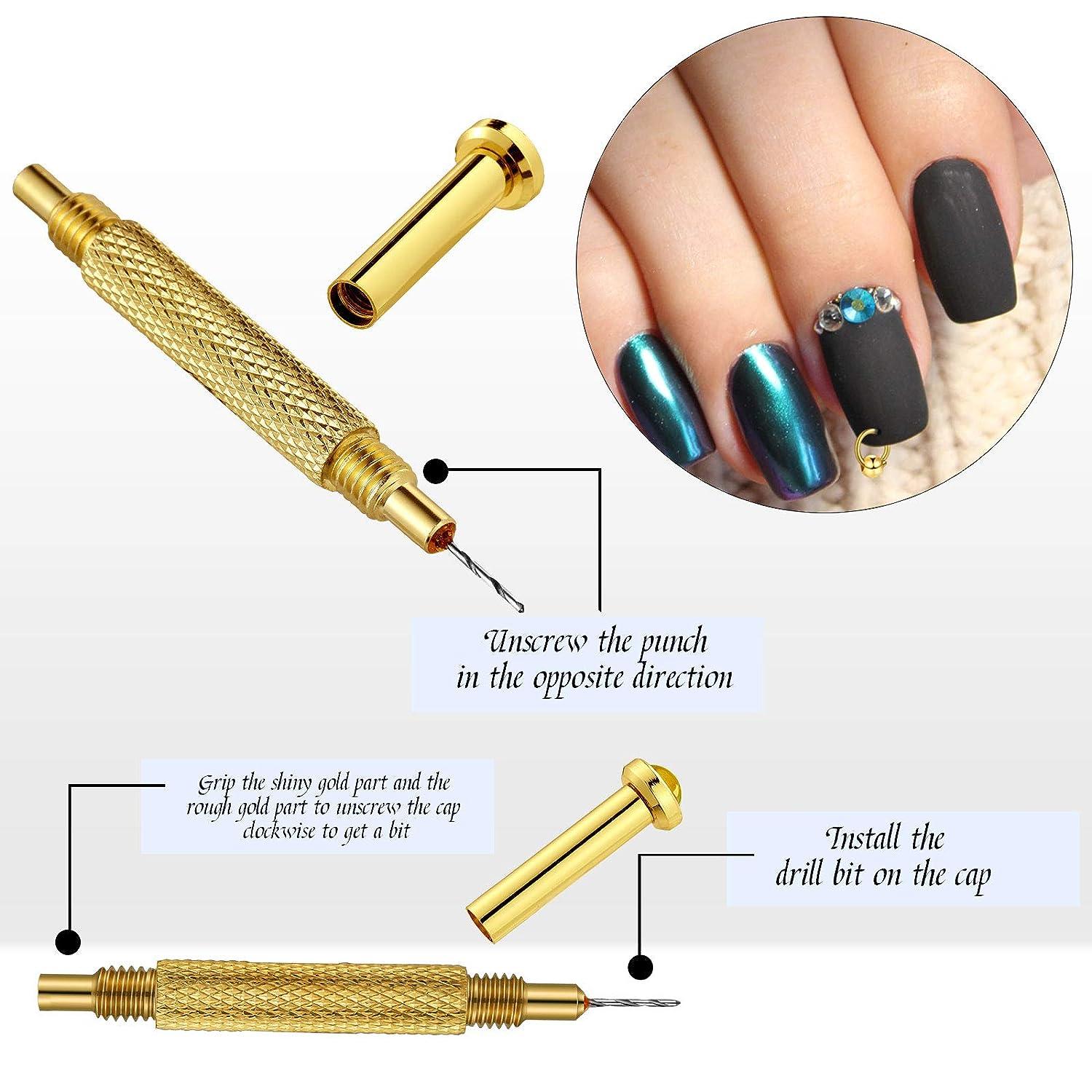  Anfigo Letter Dangle Nail Charms, 153 Pieces Nail Ring Jewelry  and Nail Art Piercing Tool Hand Drill for Acrylic Gel Nail : Beauty &  Personal Care
