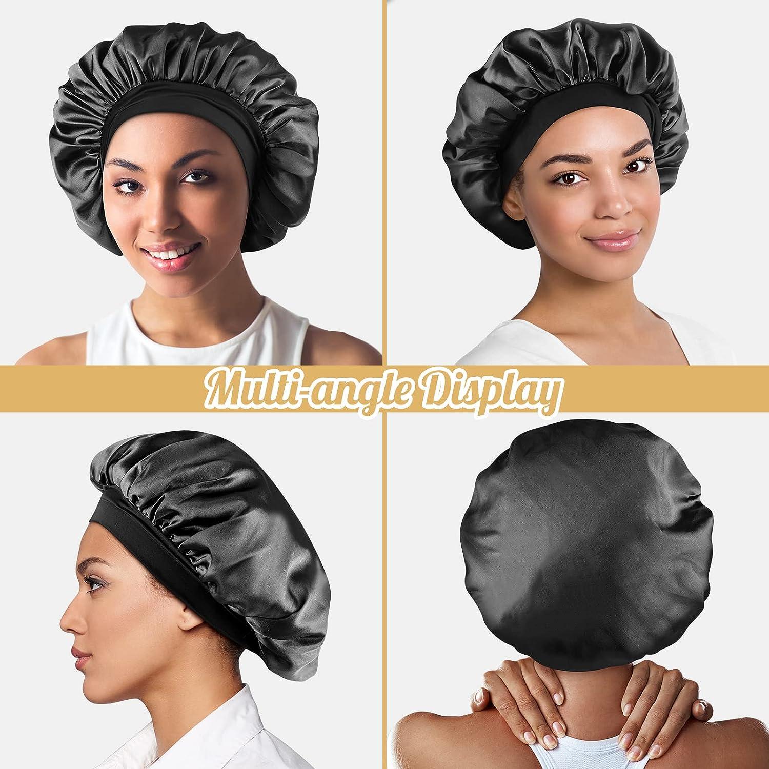 Custom Logo Adjustable Women Double Layer Wide Band Sleep Night Cap Braid  Silk Satin Lined Designer Hair Bonnets - China Custom Bonnets and Bonnets  Custom Logo price