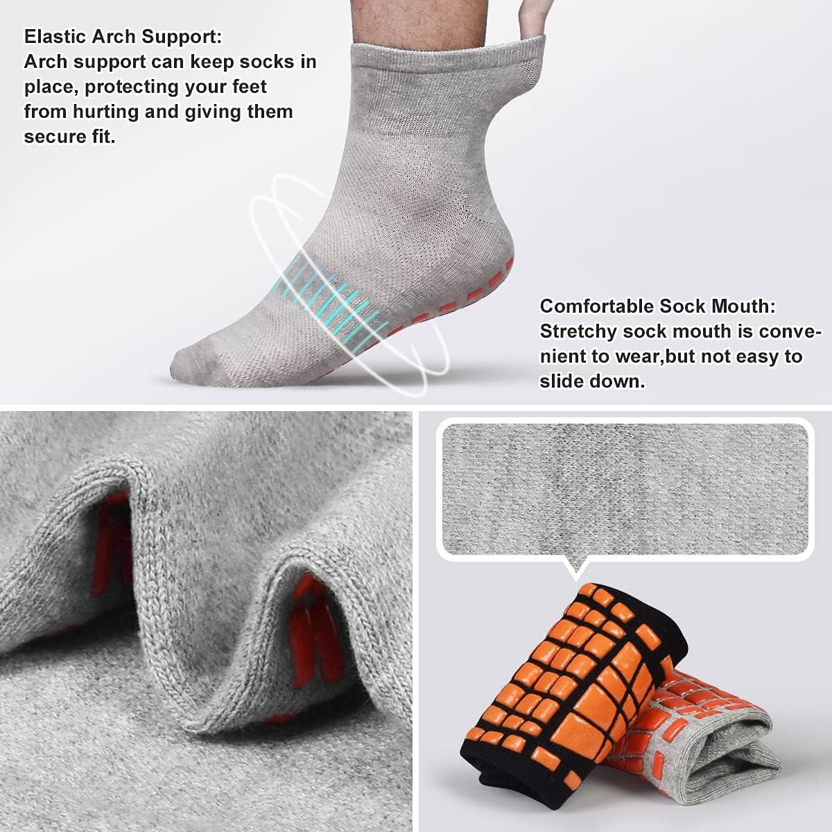 3Pairs Anti Slip Non Skid Slipper Hospital Socks with grips for Adults Men  Women