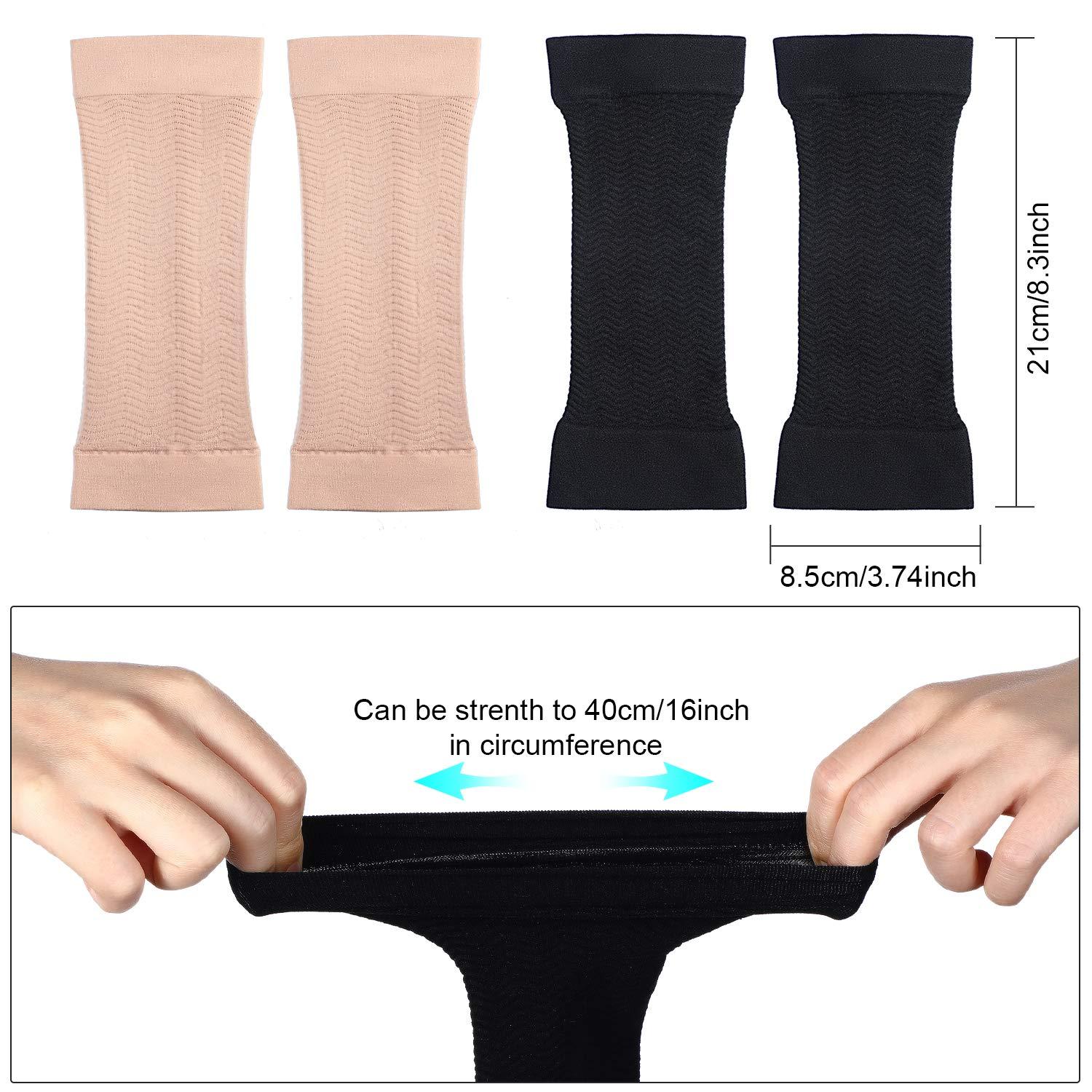 Starthi 2 Pairs Arm Slimming Shaper Arm Compression Sleeve Women Arm  Compression Wrap Sleeve Helps Tone Shape Upper Arms Sleeve for Beauty Women  (Black & Flesh Color) price in UAE