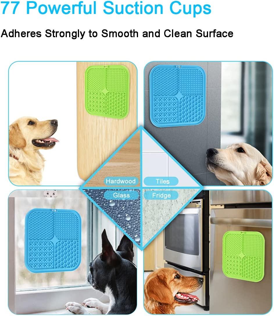 Dog Licking Mat, 2 Pcs Large Licking Mat for Dogs with Suction for Anxiety,  Peanut Butter Dog Licking Mat Slow Feeder Dispensing Treater Lick Pad with