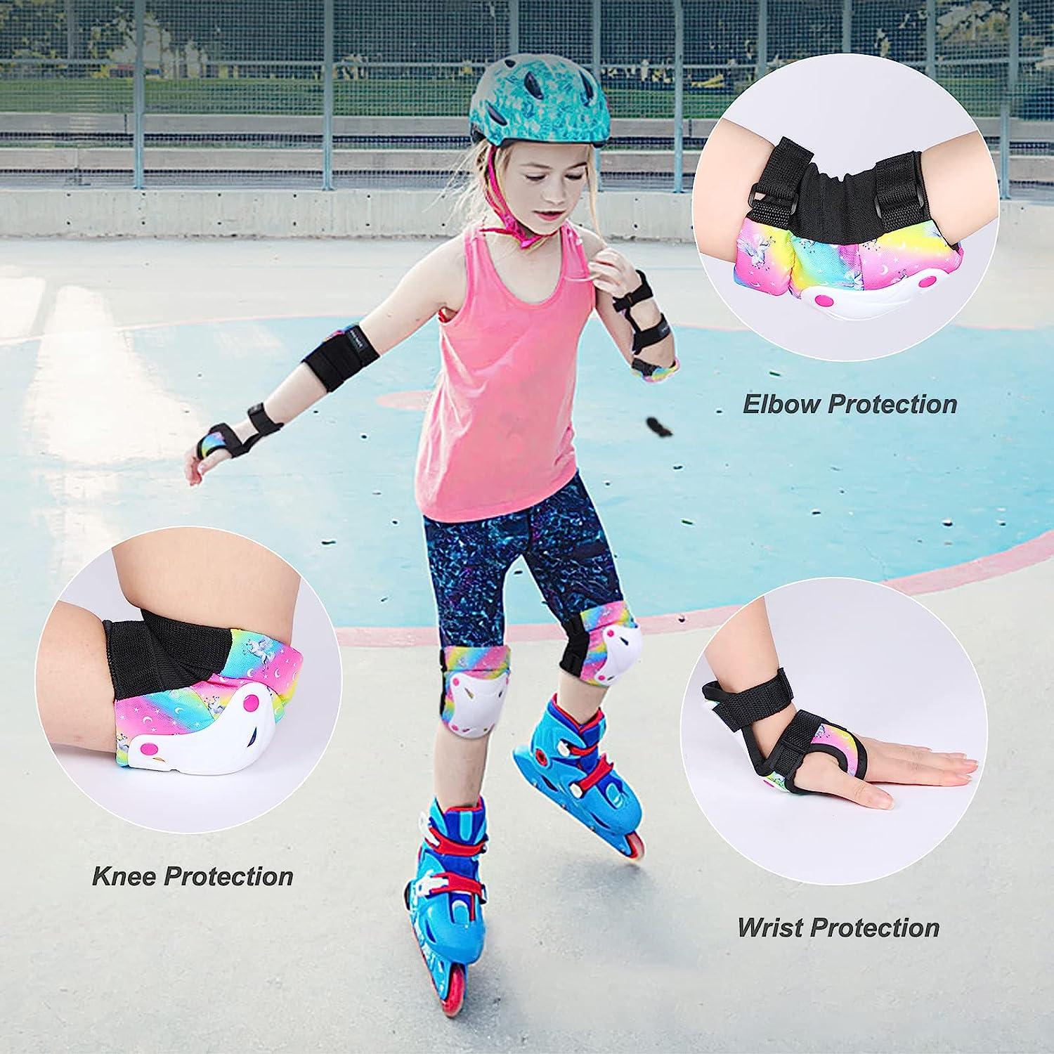 Kids Kneepads and Elbow Pads Protective Gear Set Knee Pads with Wrist  Guards for 3-8