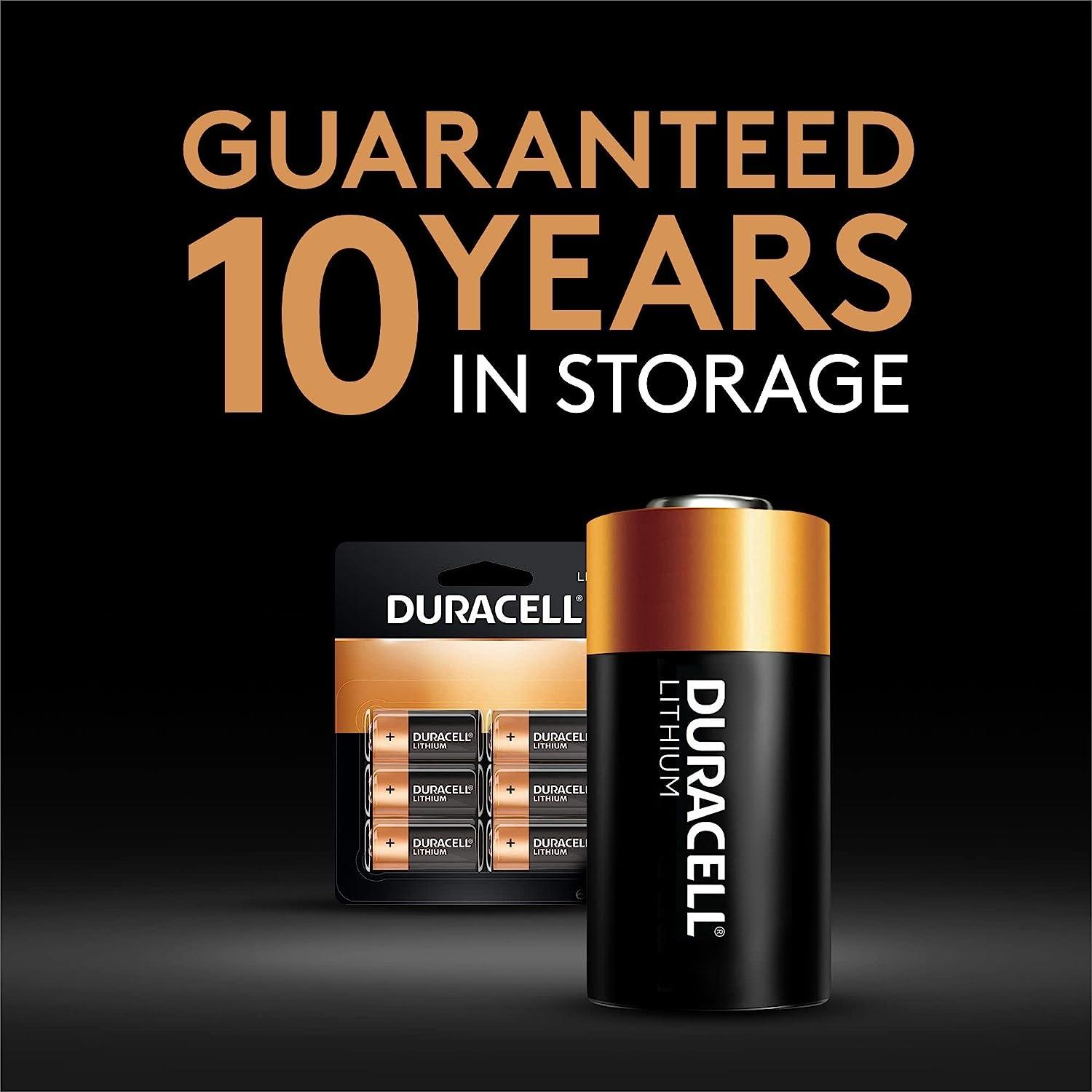Duracell CR123A 3V Lithium Battery, 4 Count Pack, 123 3 Volt High Power Lithium  Battery, Long-Lasting for Home Safety and Security Devices, High-Intensity  Flashlights, and Home Automation 