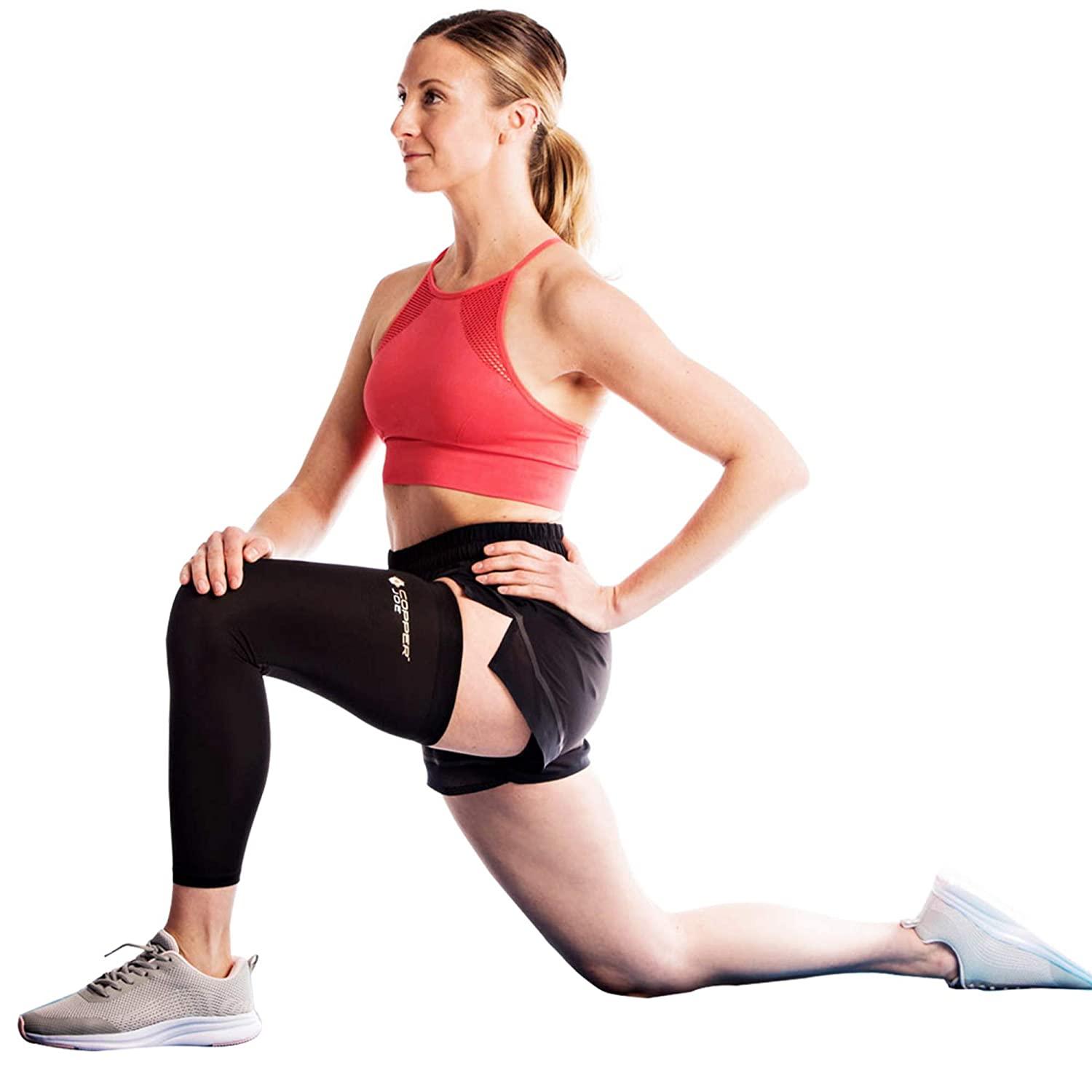 Copper Joe Full Leg Compression Sleeve - Support for Knee, Thigh, Calf,  Arthritis. Single Leg Pant For Men & Women - 2 Pack - Medium
