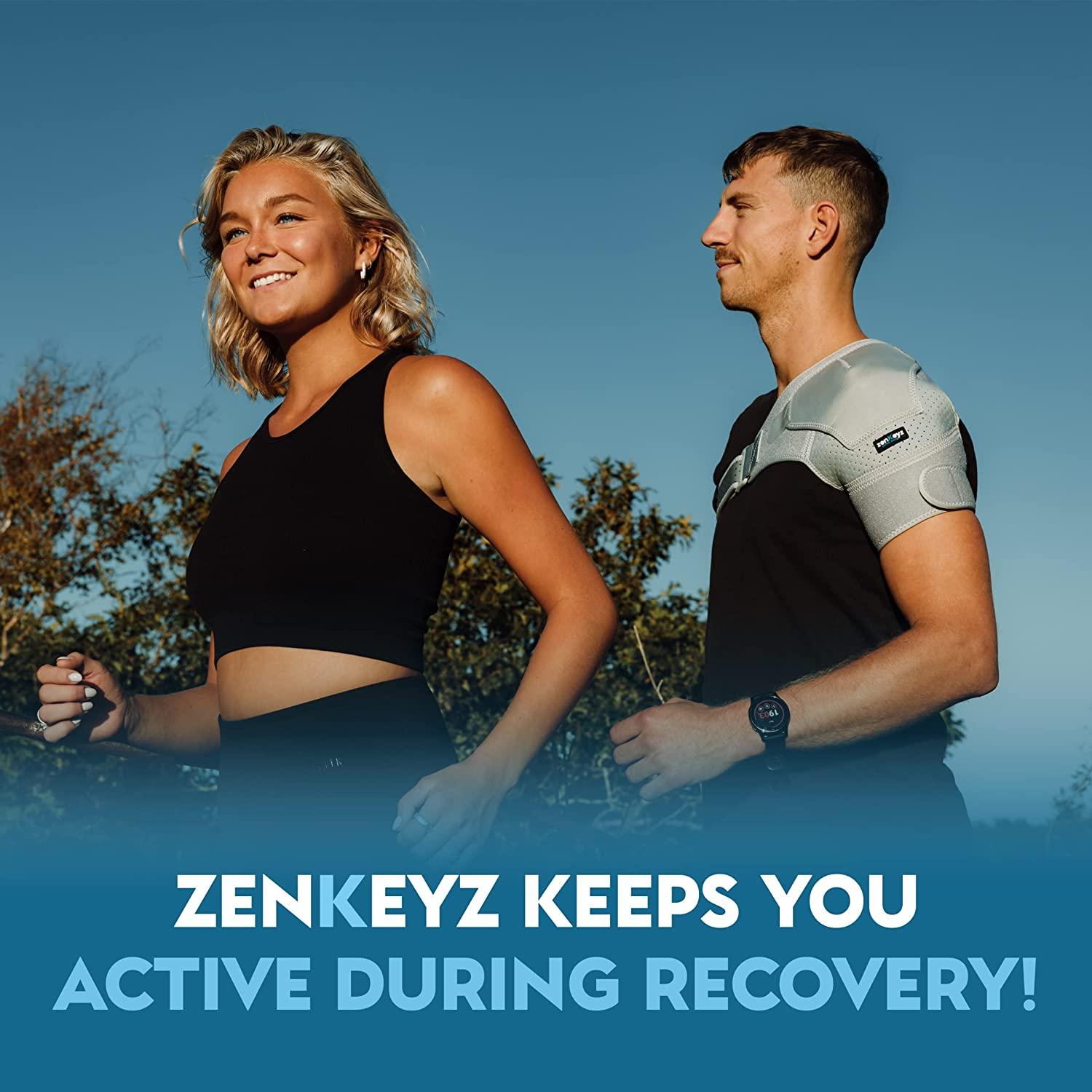  ZENKEYZ Shoulder Brace For Men & Women, Shoulder Immobilizer  For Torn Rotator Cuff, Tendonitis, Dislocation, Pain, Neoprene Shoulder  Compression Sleeve Wrap