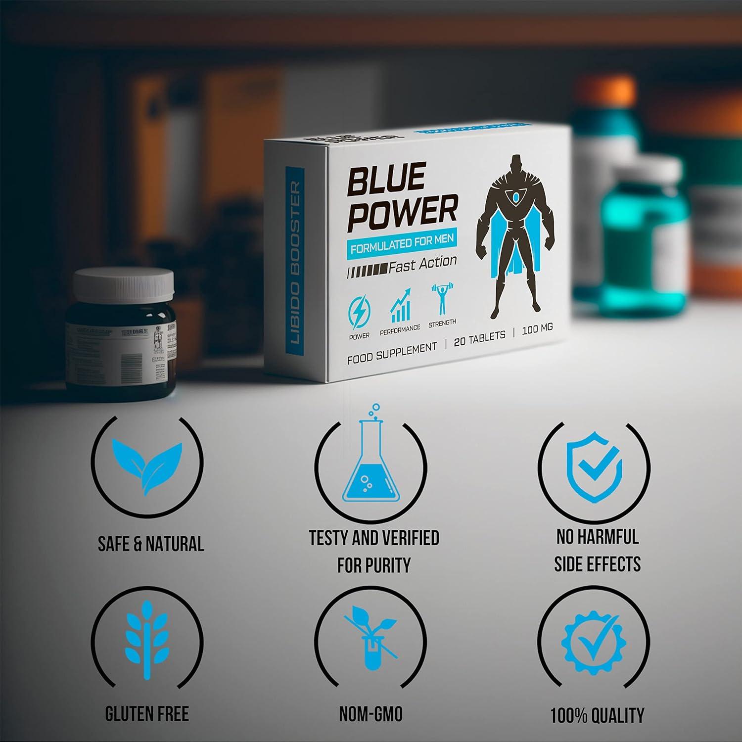 Blue Power 30 Pills 100mg Stronger And Harder Enhanced Strength And Firmness For Men Designed To 9572