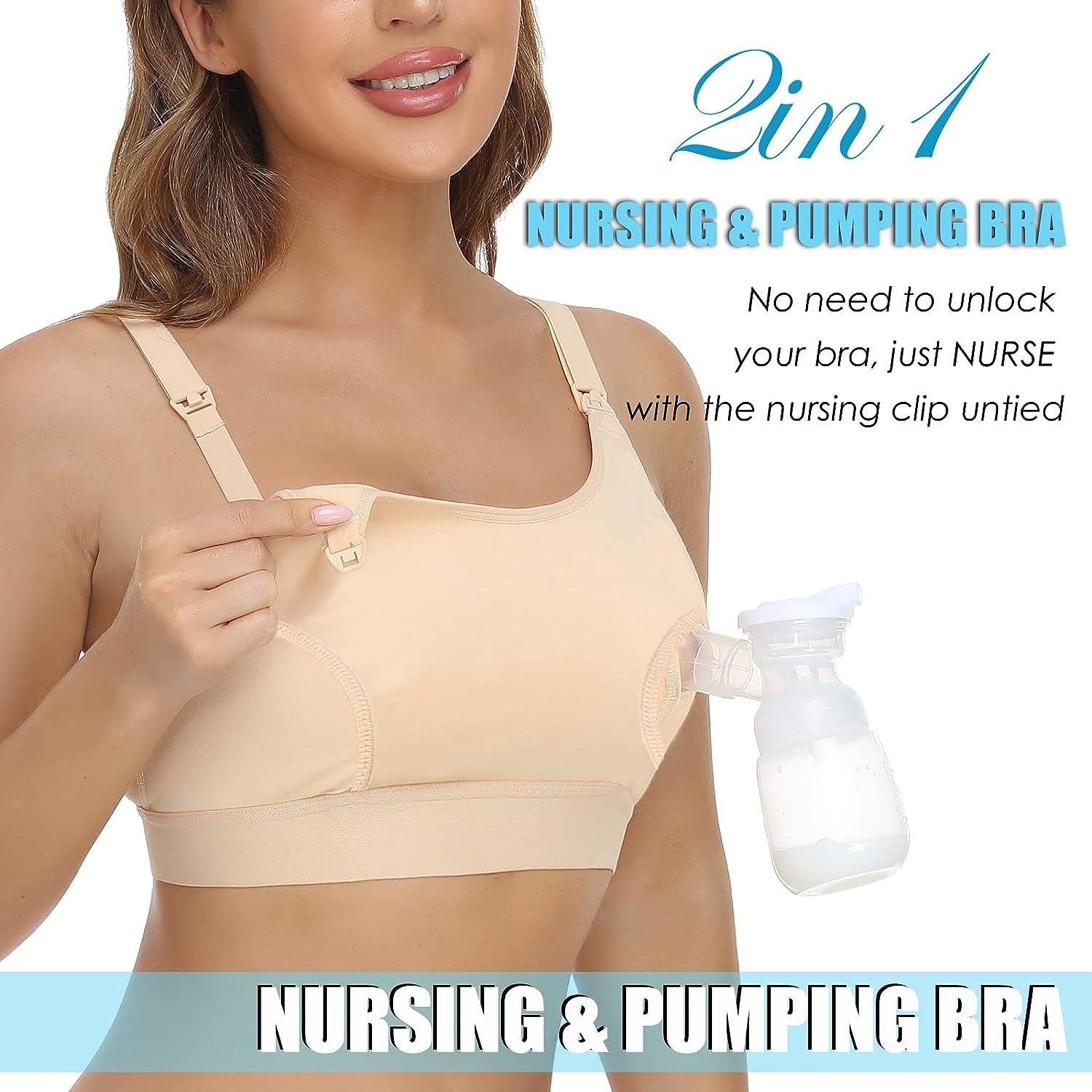 Pumping Bra Hands Free Maternity Bra For Breastfeeding Pump And Nursing Bra  For Comfort Smooth, Great Support