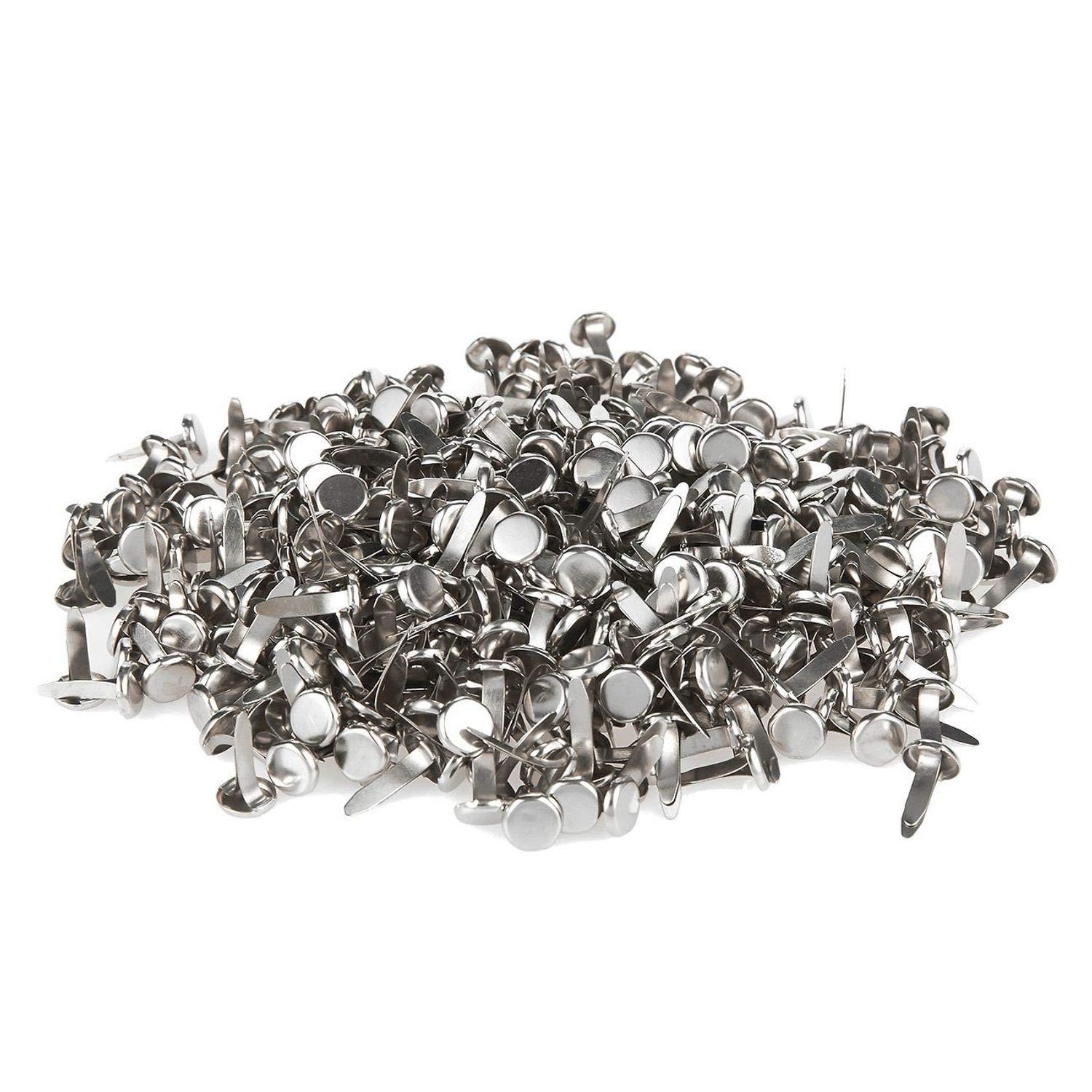 500 Pcs Paper Fasteners baotongle Brass Plated Scrapbooking Brads Round Metal Brads with Storage Bag for Crafts Making DIY Gold and Silver
