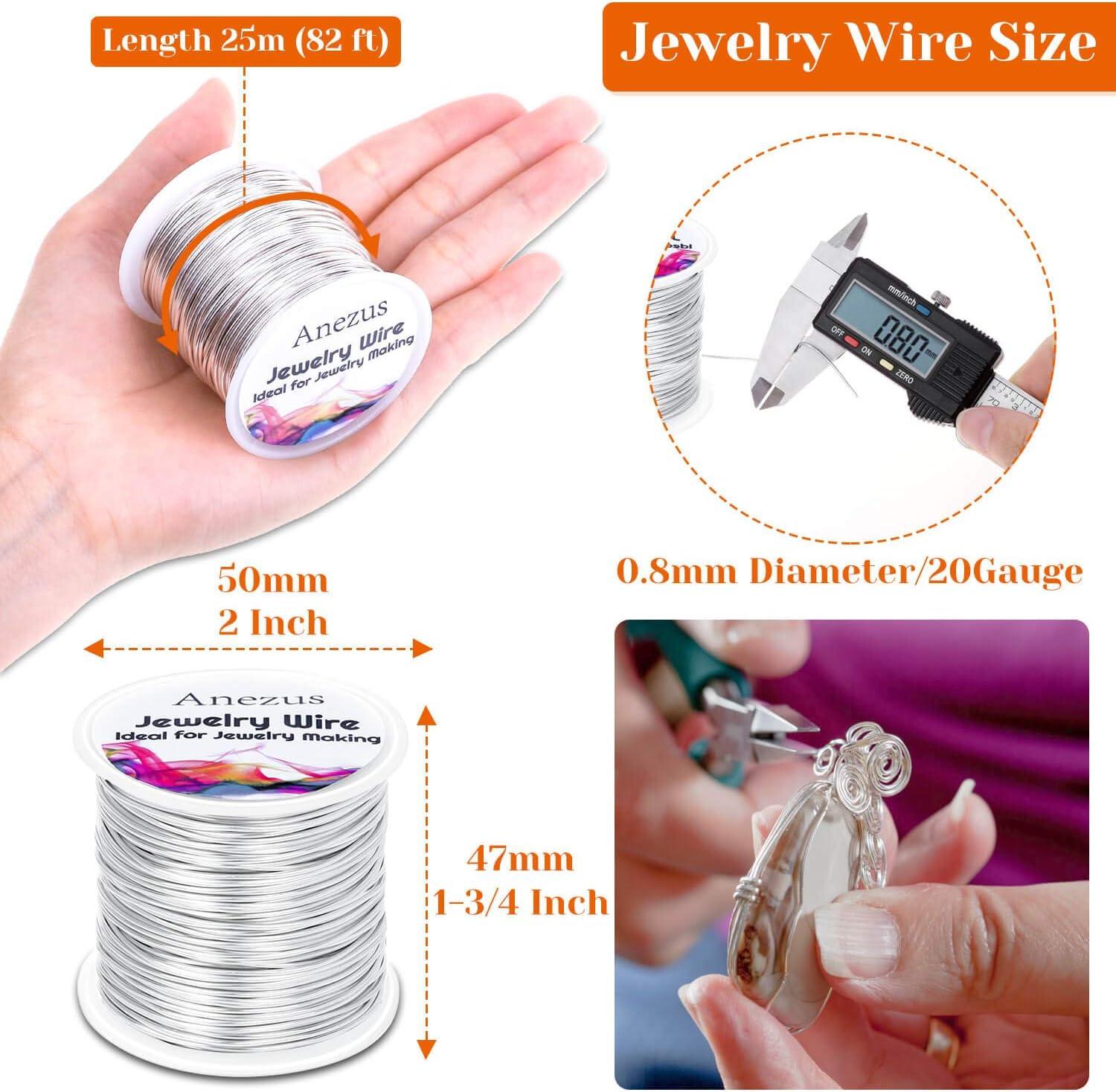 24 Gauge Wire for Jewelry Making, Anezus 115 Feet Jewelry Craft