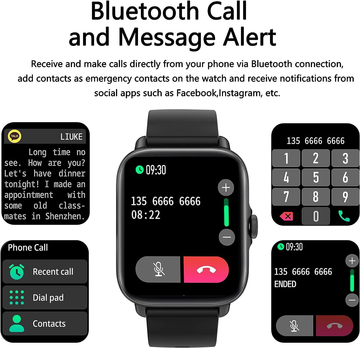 2022 Bluetooth Smart Watch Women Men Heart Rate Waterproof Phone Mate  Tracker