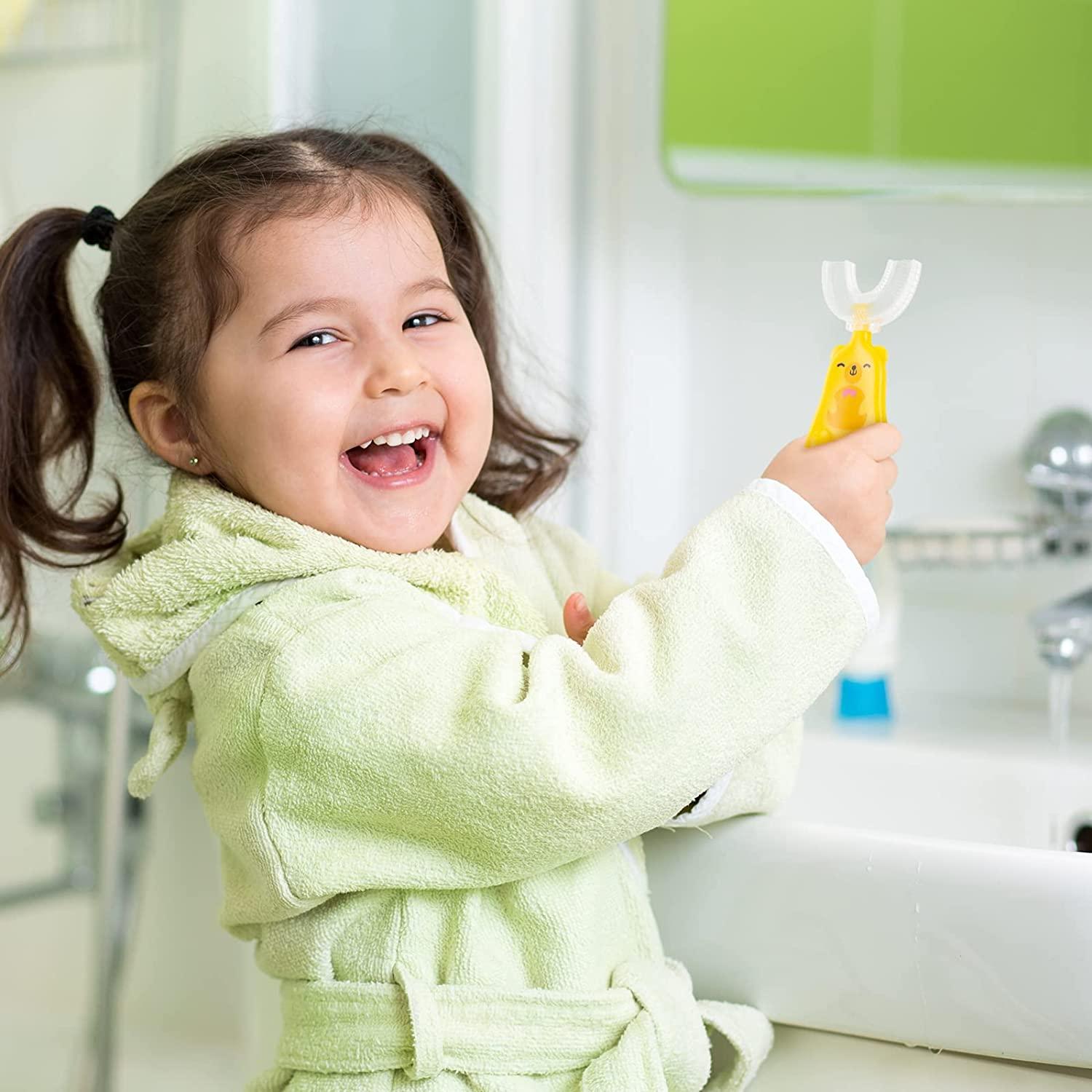 Kids Manual Toddler Teeth Cleaning Brush 2-12 Years Silicone U