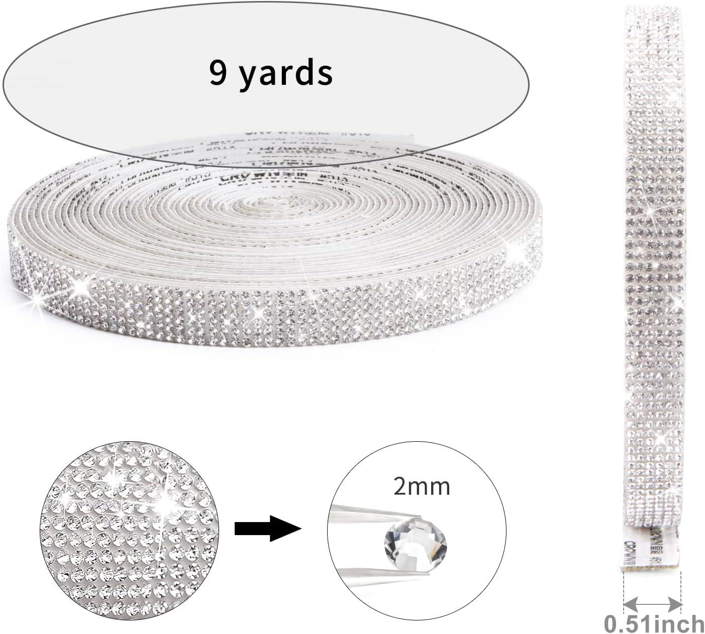 Pearl Stickers 3 Rolls Self Adhesive Pearl Rhinestone Ribbon Pearl Wrap  Roll Crystal Pearl Strips for DIY Wedding Birthday Party Crafts Decoration