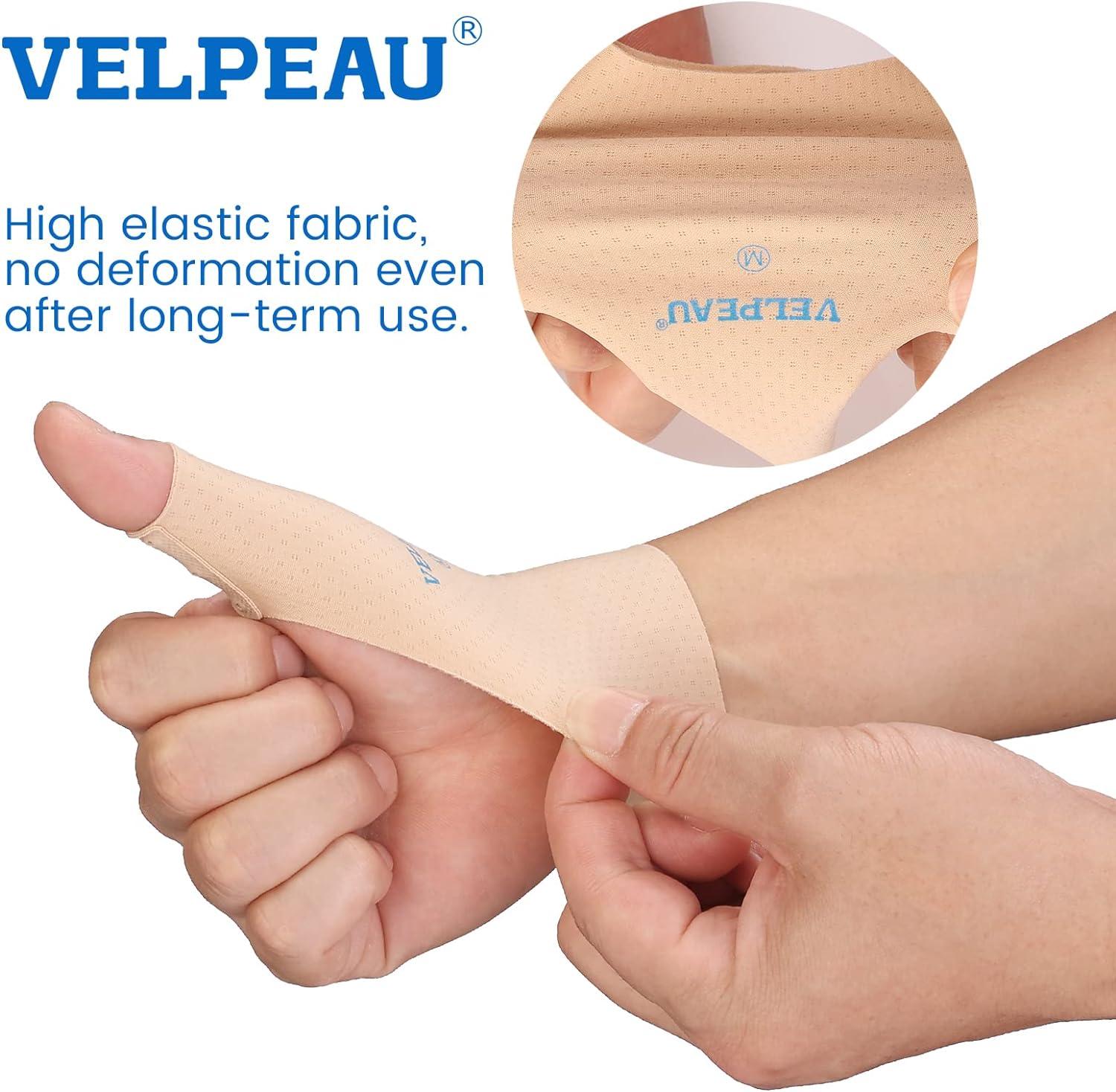 Velpeau Elastic Thumb Support Brace Liner (Pack of 2) - Waterproof Soft  Thumb Compression Sleeve Protector for Relieving Pain Arthritis Joint Pain  Tendonitis Sprains Sports (Small)