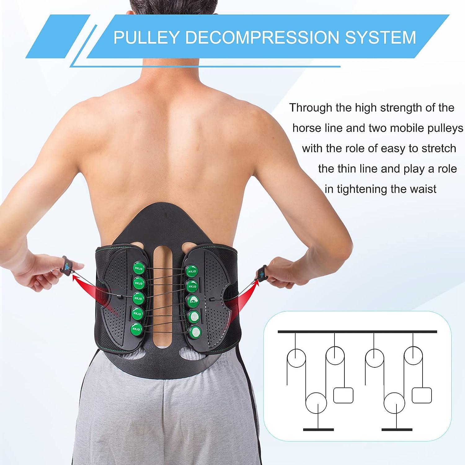 LSO Back Brace with Maximum Decompression Plate&Adjustable Arch Back  Support,Pulley System Lumbar Support Belt for Herniated Disc Pain  Relief,Spine
