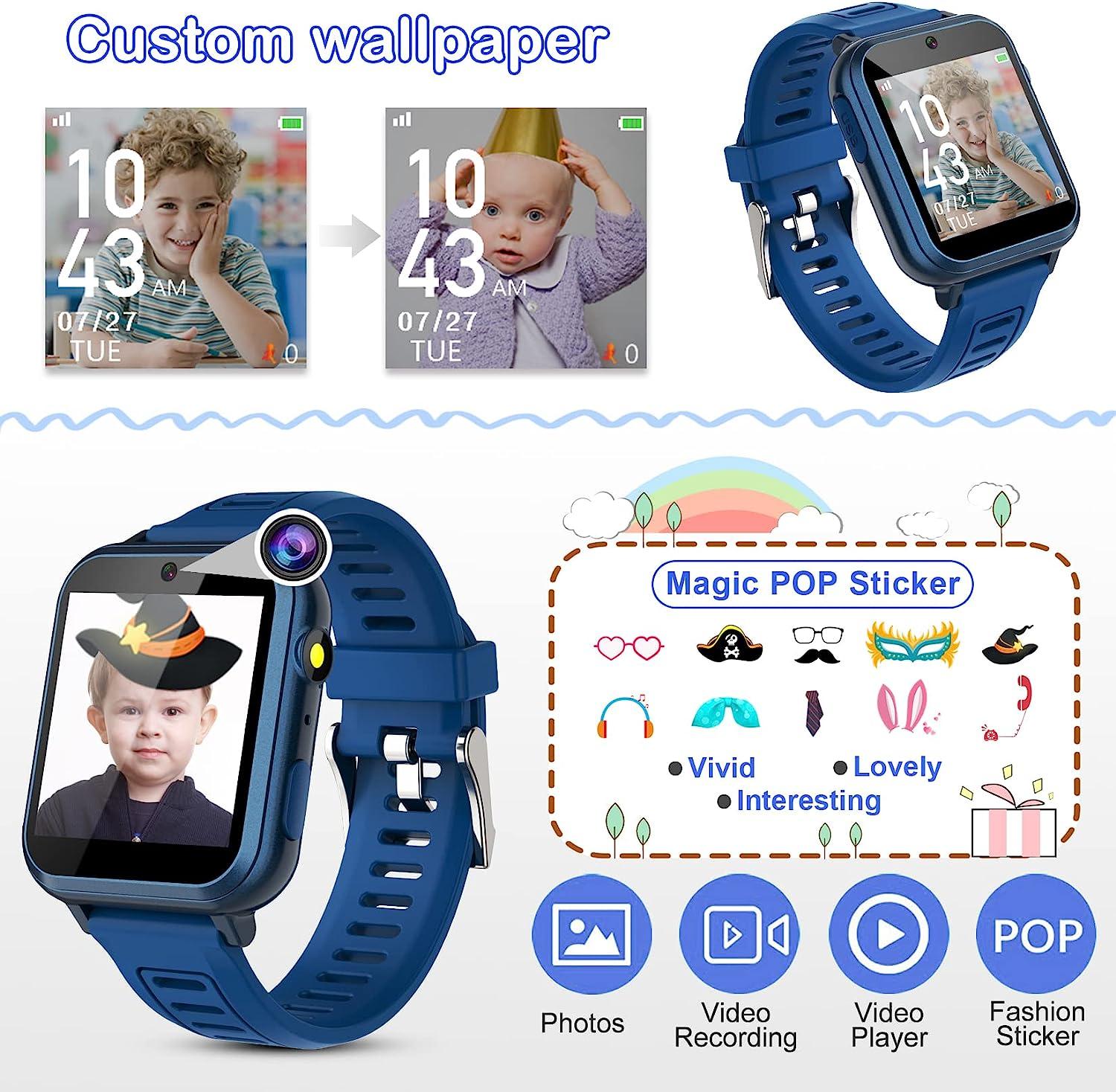 Kids Smart Watch Boys Girls- Kids Smartwatch with with 15 Games, SOS Call,  Music Player, Video Camera, Call, Alarm Clock, Calculator, Touchscreen, for  Boys and Girls, Students(Blue) | Fruugo KR