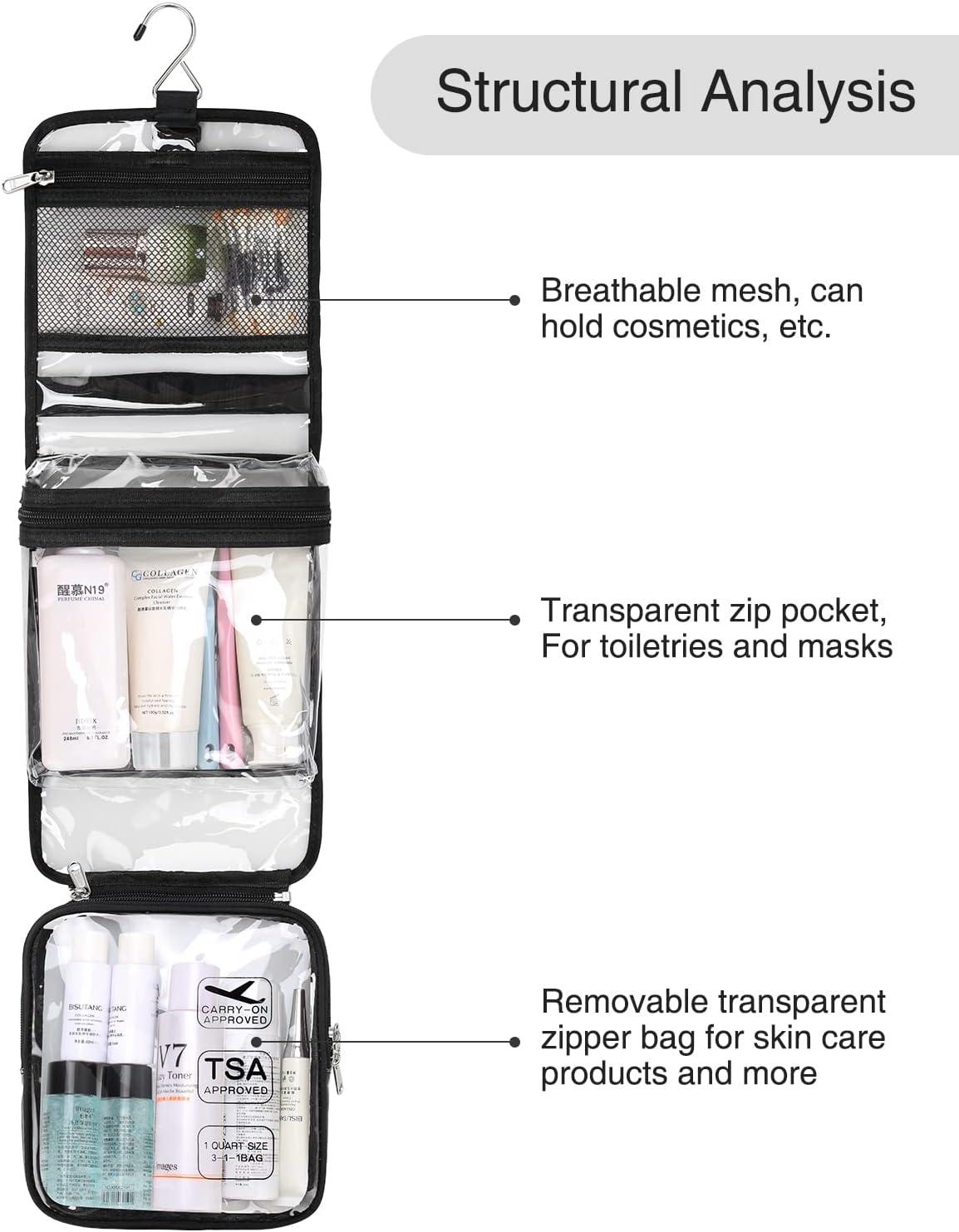 Transparent Clothing Storage Bag, Toiletries Bag For Women Men Large  Waterproof Toiletry Bag Clear Bathroom Shower Bag Wall Hanging Bag Organizer  
