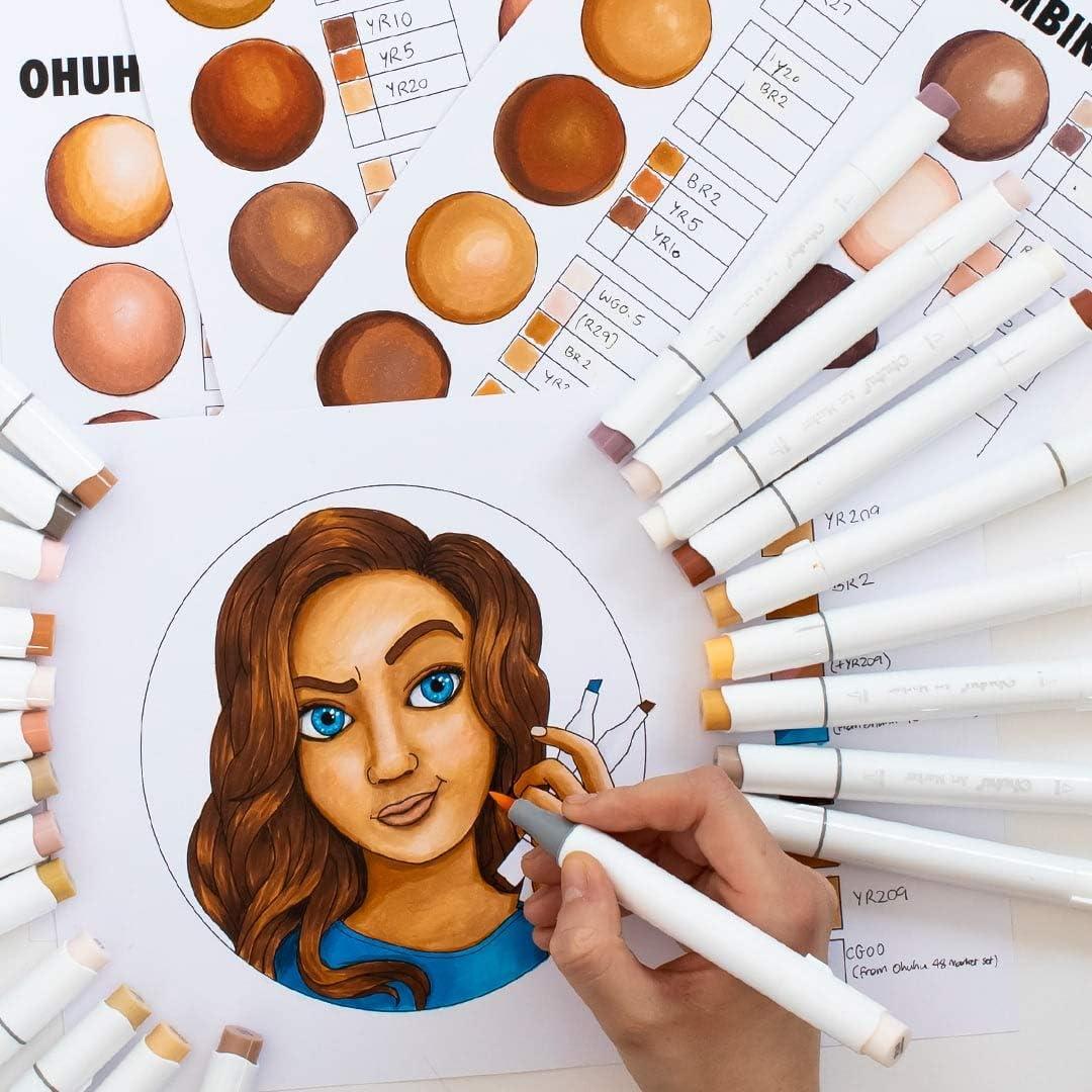 How to Color Skin Tones with the Ohuhu Marker Skin Tone Pack