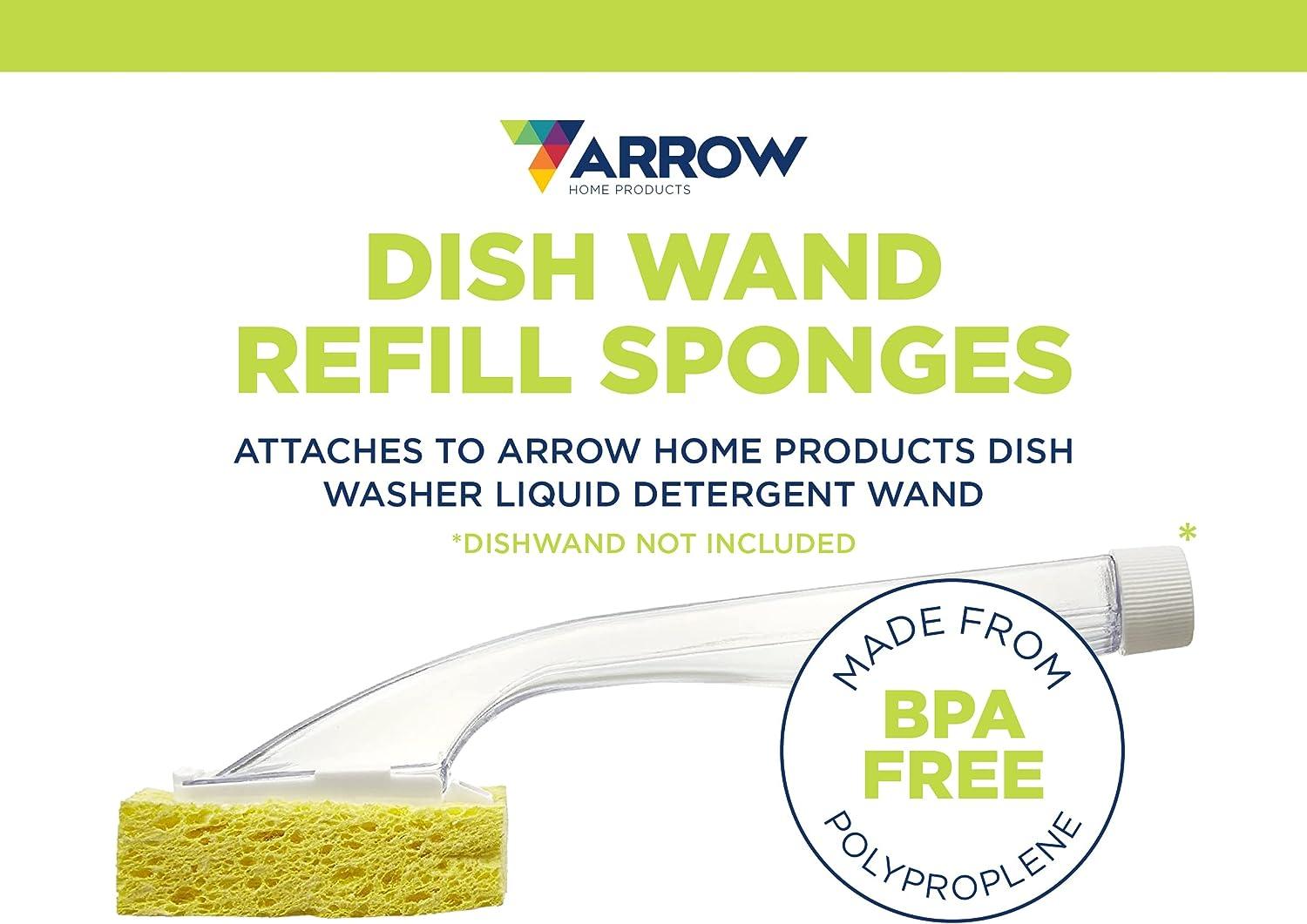 Arrow Dish Sponge With Soap Dispenser Handle - Fillable Dish Wand for  Quick, Con