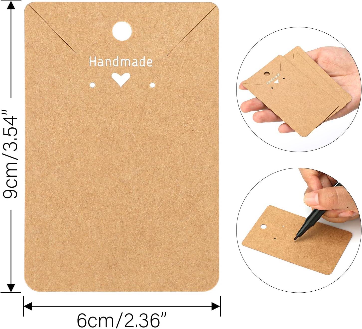 100PCS Bracelet Display Cards Necklace Holder Cards Jewelry Packaging  Earring Holder for Selling Kraft Blank Personalized Hanging Display Cards  for