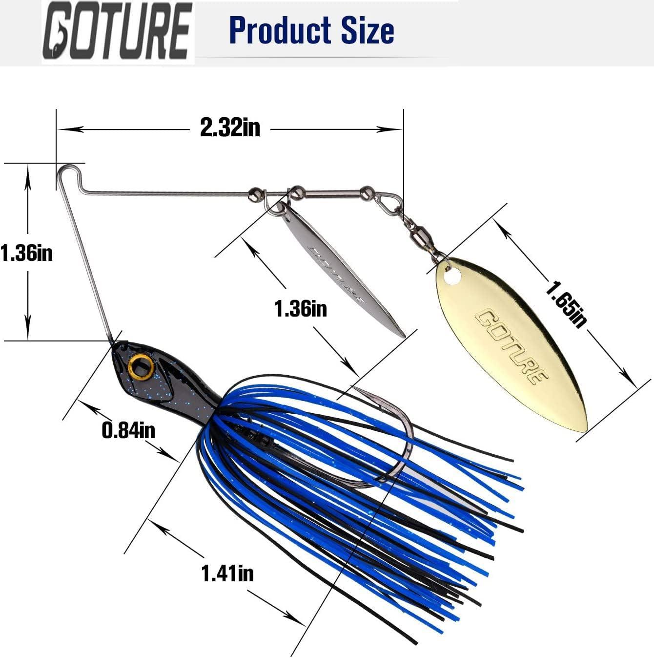 Goture Bass Fishing Lure Spinner Baits Kit Hard Soft Buzzbait Lures Spinner  Lures Fishing Lure Set Topwater Fishing Lure Saltwater Freshwater for Bass  3/8 oz 1/2 oz 4 Pack 5 Pack 8