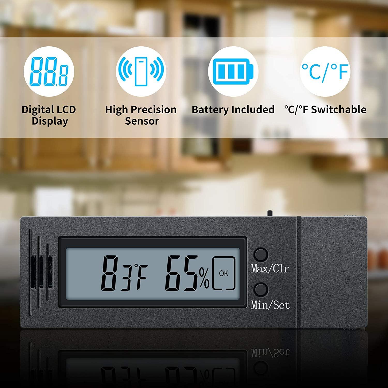 Digital Cigar Humidor Hygrometer Thermometer LCD Temperature