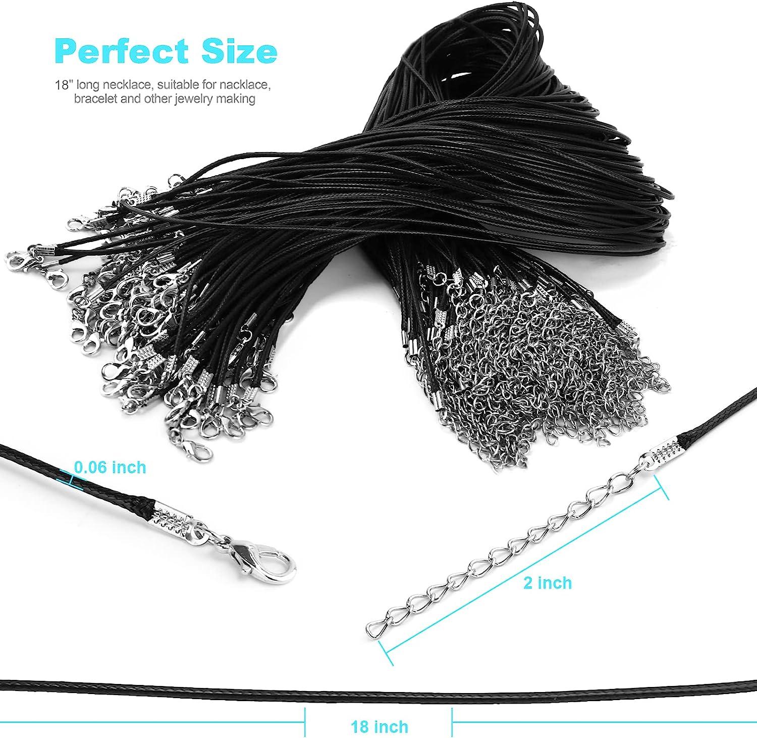 100 Pcs Necklace Cord With Clasp,waxed Necklace Cord Cotton Rope