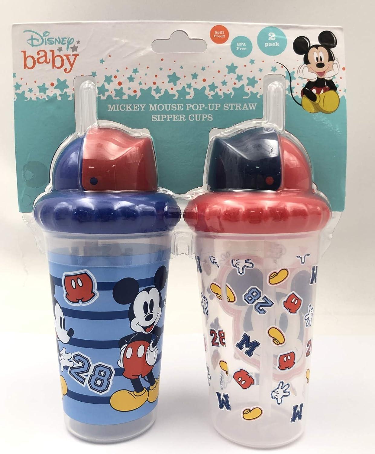 Disney Mickey Mouse 2 PACK Spill Proof 10oz Sippy Cups Tumbler Kids Toddler  NEW