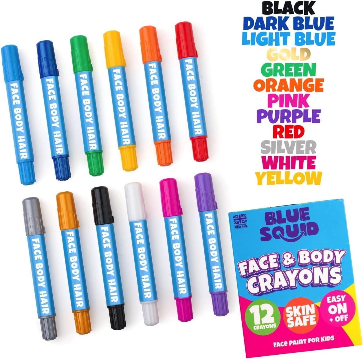 Blue Squid Face Painting Kit for Kids - 22 Color 160pcs Kids Face