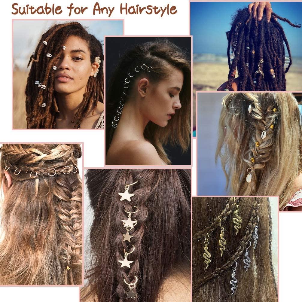 Hair Accessories Dreadlocks Jewellery, Metal Hair Beads Clips Braids Spiral Hair  Clips Dreadlock Accessories for Women Girls DIY Hair Style 