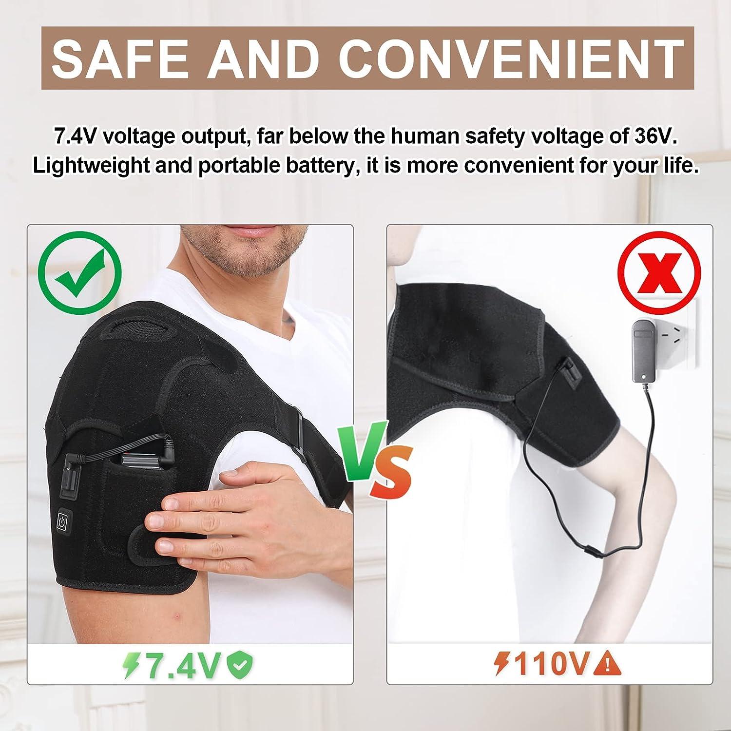 Heated Shoulder Brace Support Wrap, Heating Pad Support Brace For Rotator  Cuff
