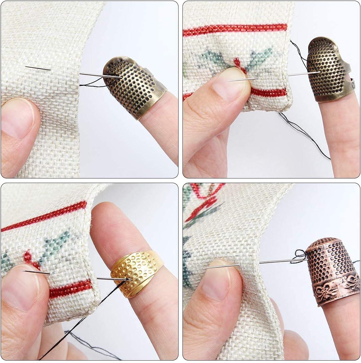 Sewing Thimbles For Fingers, Brass Thimble Sewing Thimble , -Stitch  Fingertip For Hand Sewing,Needlework Embroidery,DIY Handwork 