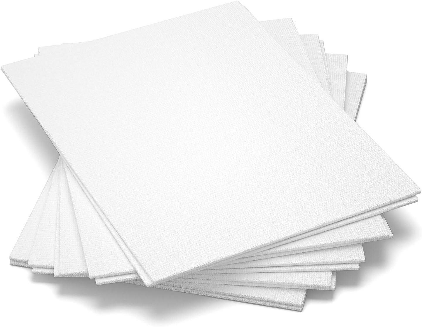 10 Pack Canvas Set - White Canvas for Artist - Panel Canvas Board - Blank  Stretched Canvas for Acrylic Painting - Water Painting Board