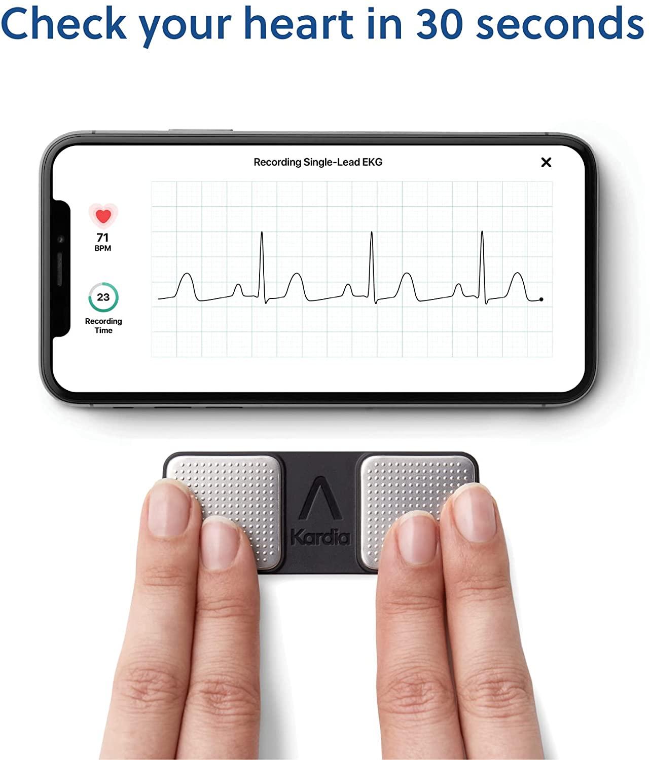 KardiaMobile Personal EKG Device and Heart Monitor - Single-Lead EKG - 3  Detections - Detect AFib from Home - FDA-Cleared - by AliveCor