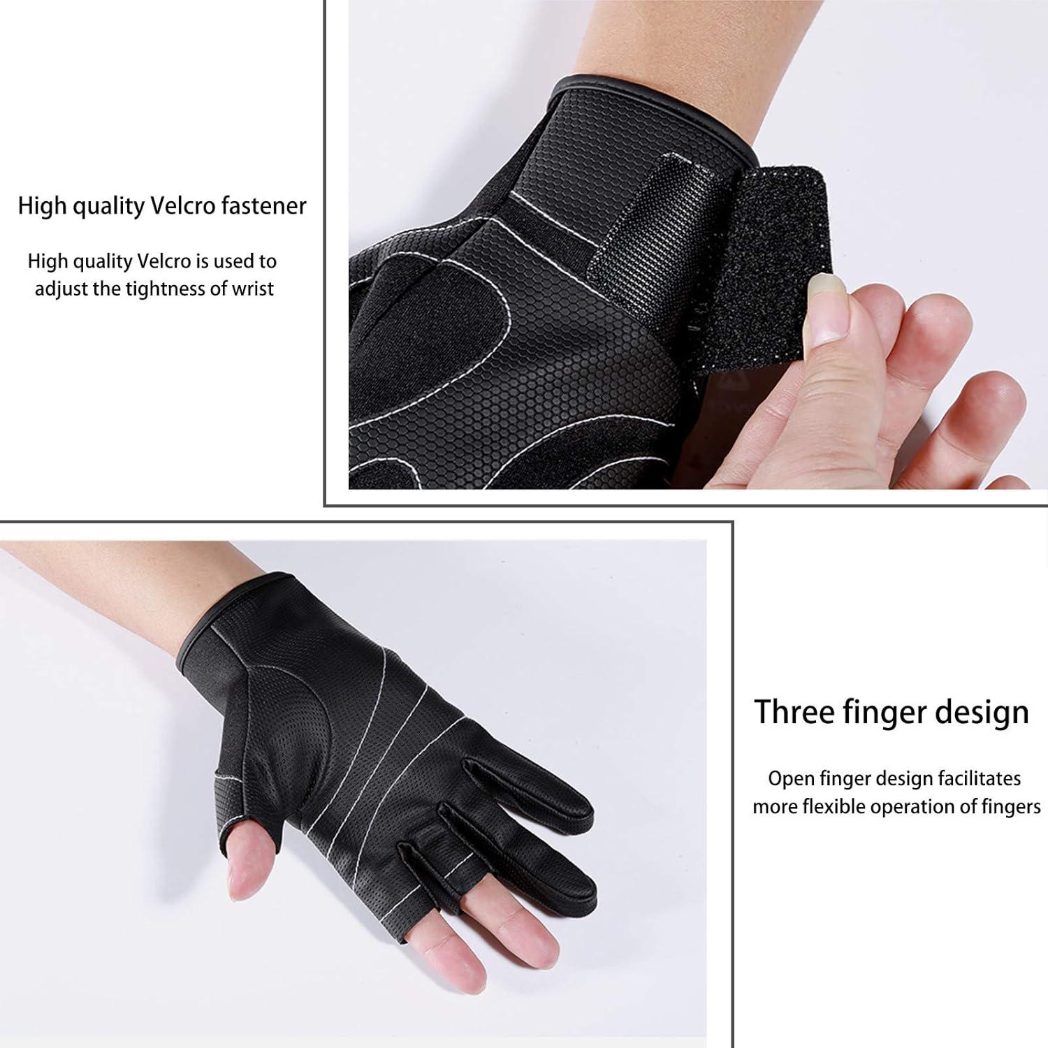 S5E5X Mens Fishing Gloves Professional Climate Fishing Neoprene Gloves &  Rubber Grips Fold Back Finger/Thumb Gloves for Fishing Camping Climbing  Biking Planting and Other Outdoor Activities Large