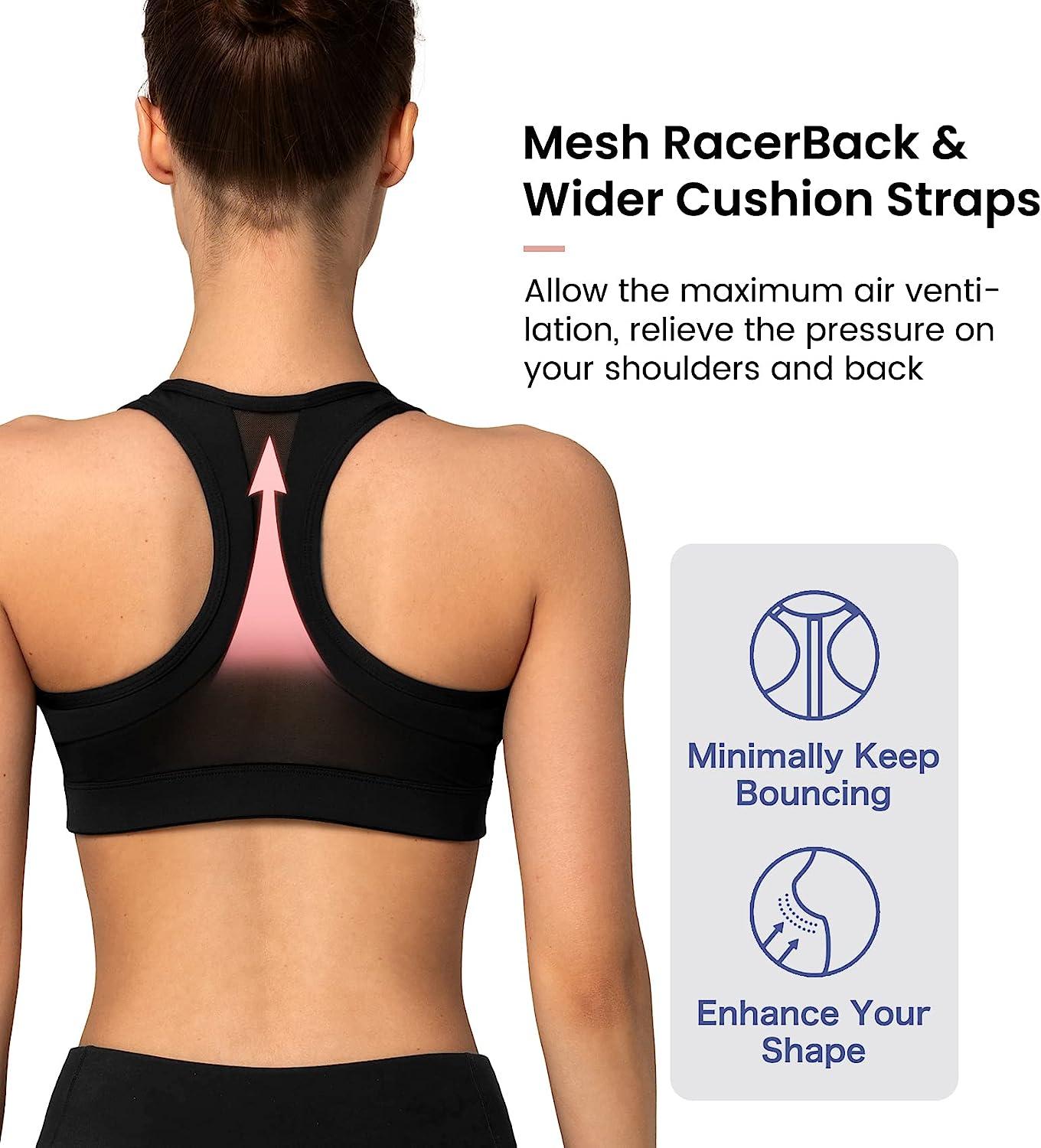 Women Soft Compression Full Supportive High Impact Yoga Sports Bra Plus  Size Fitness Bra Large Sports Bras for : : Clothing, Shoes 
