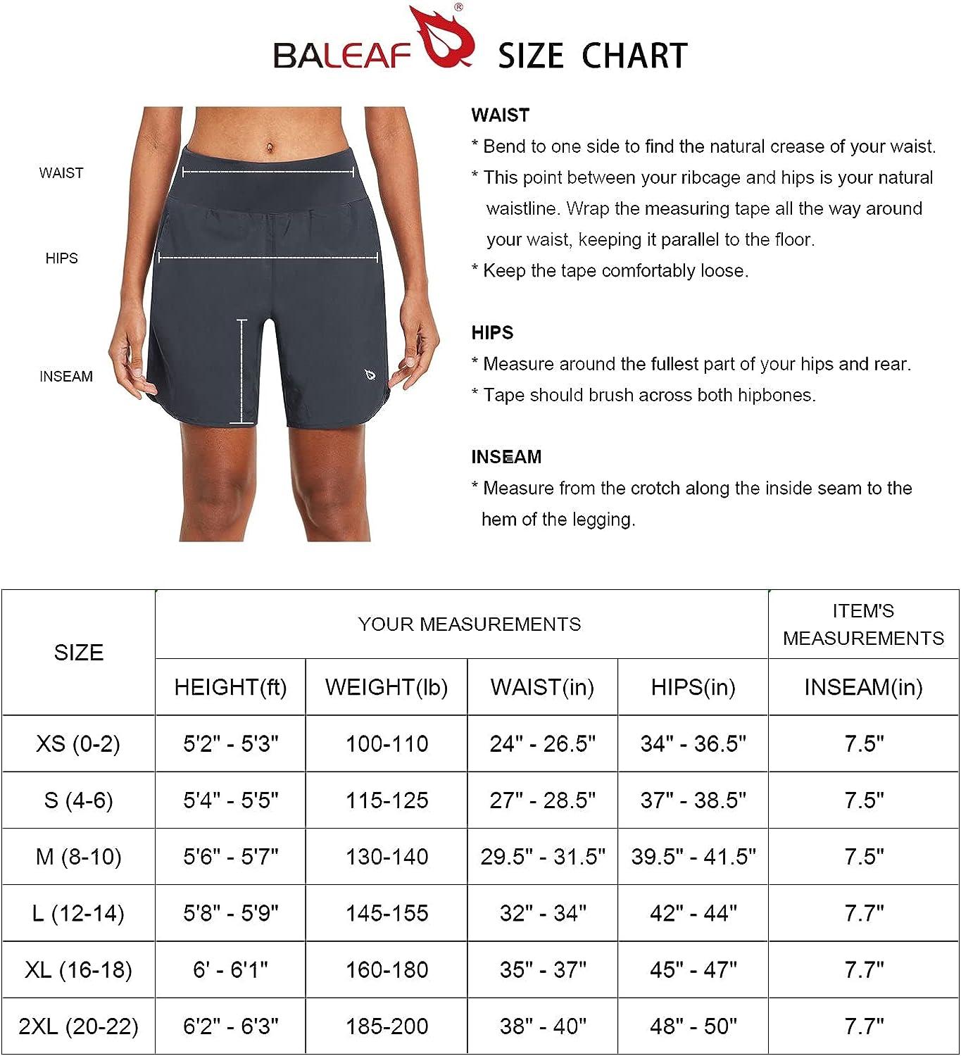 BALEAF Womens 7 Long Running Athletic Shorts with Liner Workout
