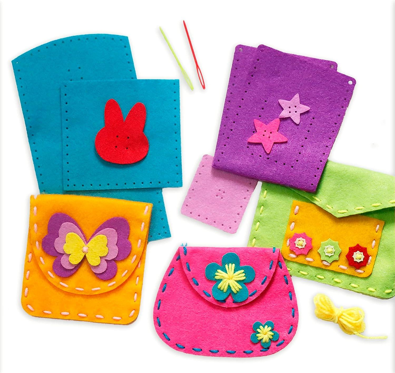 Flying Childhood Felt Craft Kits for Girls Christmas Gift Sewing Own Purses  Arts and Crafts for Kids Ages 5 6 7 8 DIY Projects for Beginners Toddlers