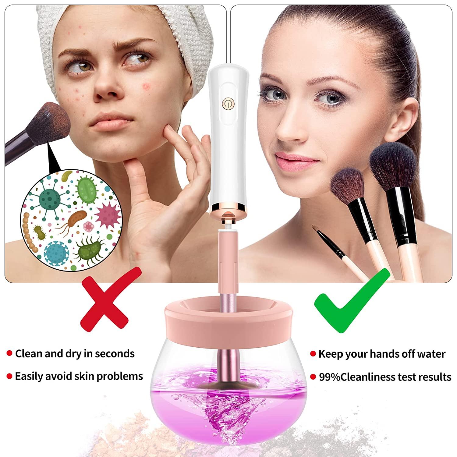 Makeup Brush Cleaner Tool,Dryer Super-Fast Electric Makeup Brush Cleaner Machine,Cosmetic Brush Cleaner Automatic Scrubber Quick Dry Tool for All