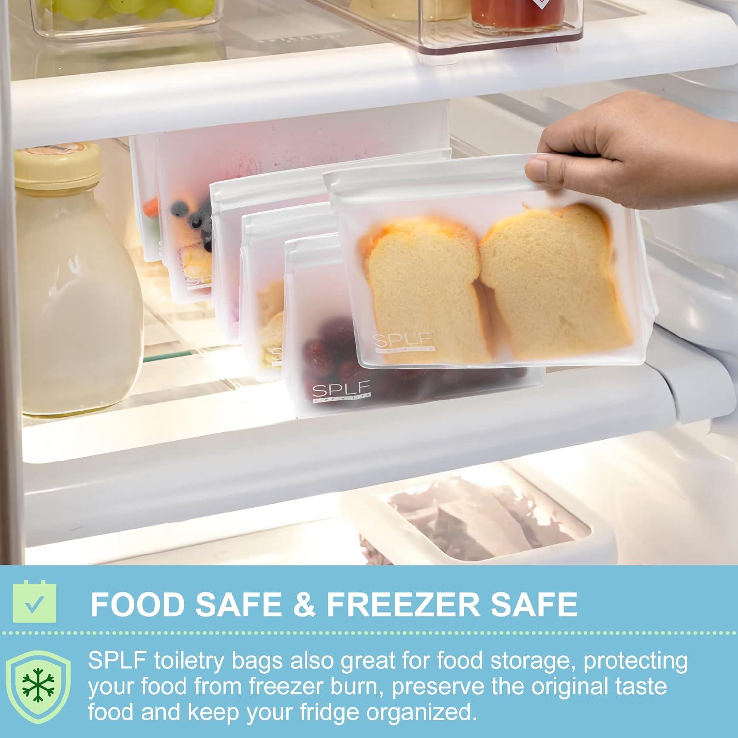 SPLF 10 Pack Reusable Sandwich Bags, Reusable Quart Freezer Bags