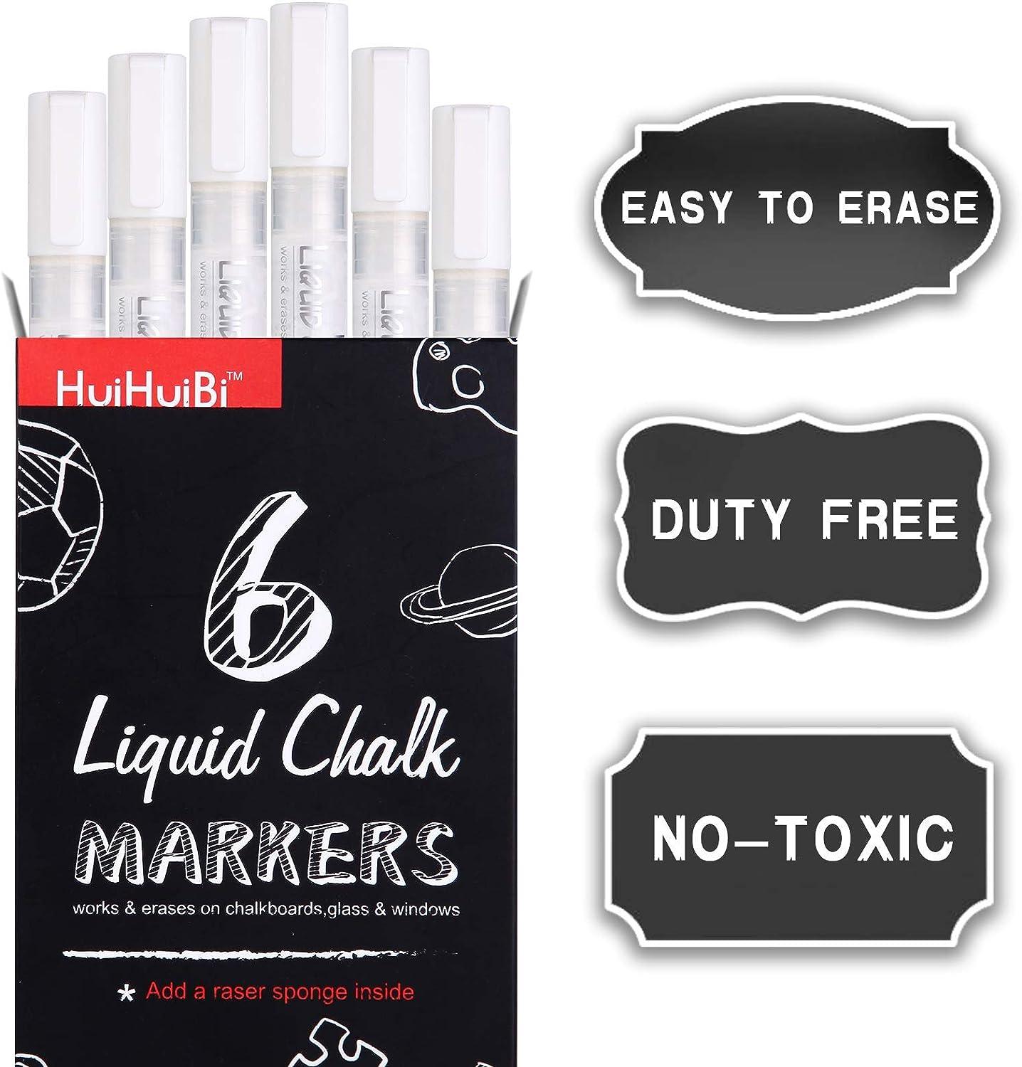 White Chalk Markers- Wet & Dry Erase Chalk Pens For Blackboard