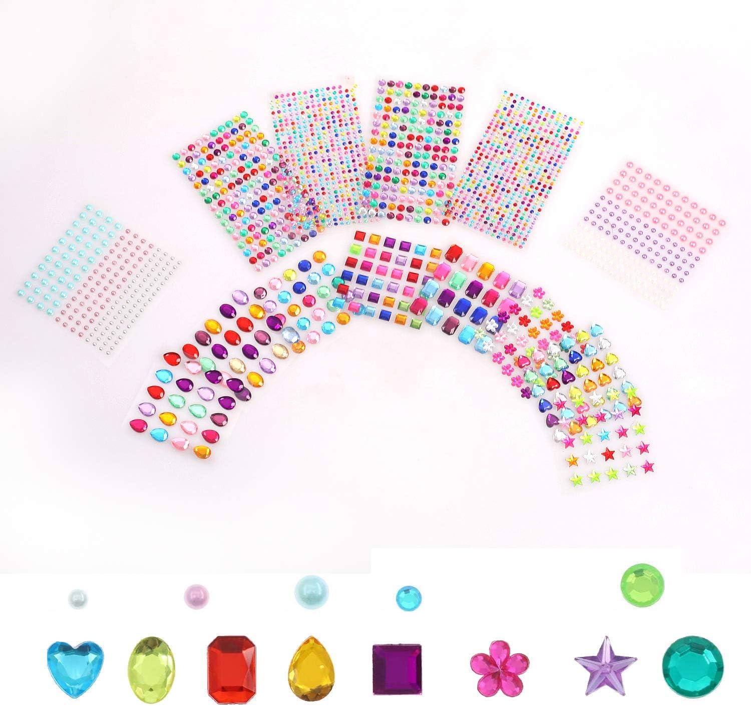 Sticker Rhinestone Kids Crystal Self Adhesive Gems Jewels Stickers Crafts  Bling Craft