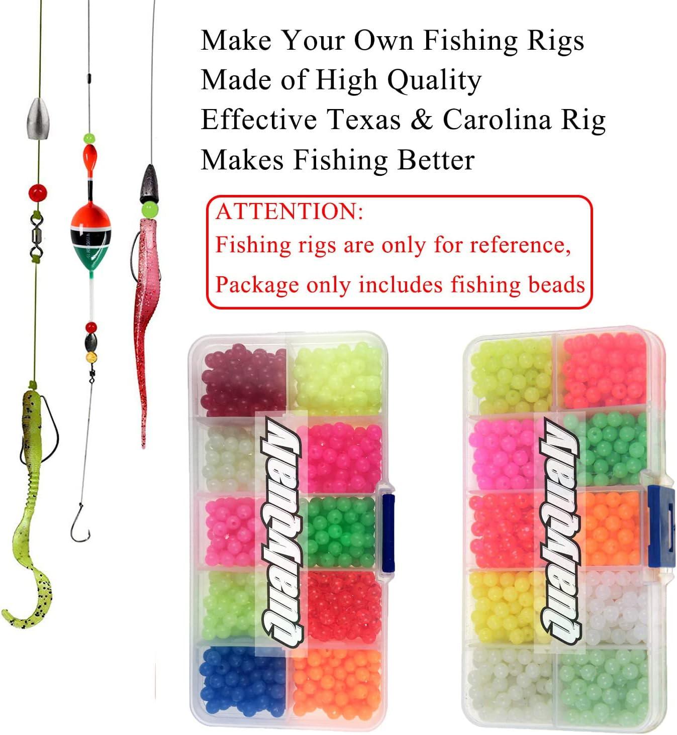 QualyQualy Fishing Beads Assorted, Plastic Glass Fishing Beads Red Yellow  Mix Color Luminous Glow Fishing Beads 4mm 6mm 6.5mm 8mm 10mm 12mm