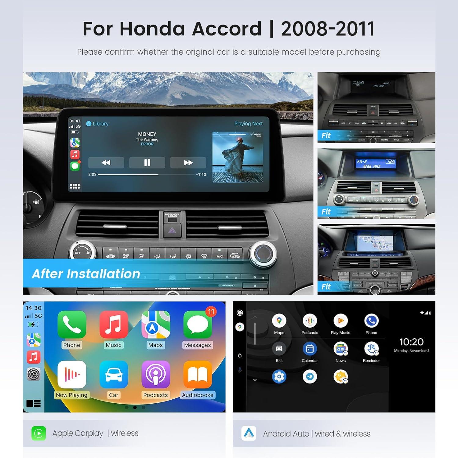Dasaita G12 Car Stereo for Honda Accord 2008-2011 with Wireless