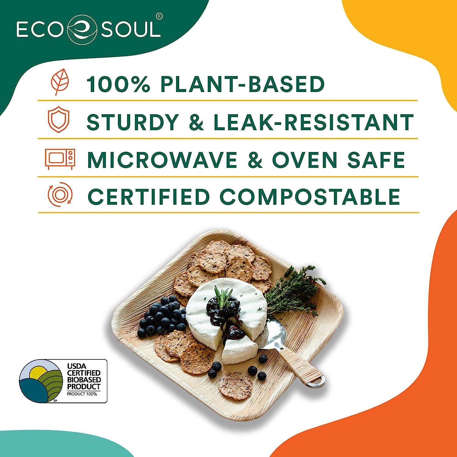 7 Inch Disposable Plate 100% Compostable Bamboo Fiber Eco Friendly